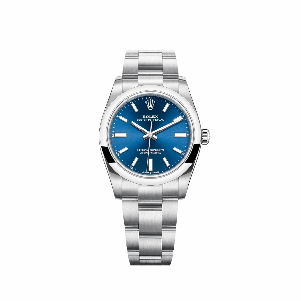 Rolex Oyster Perpetual 34 124200 'Ladies' Stainless Steel Blue Dial