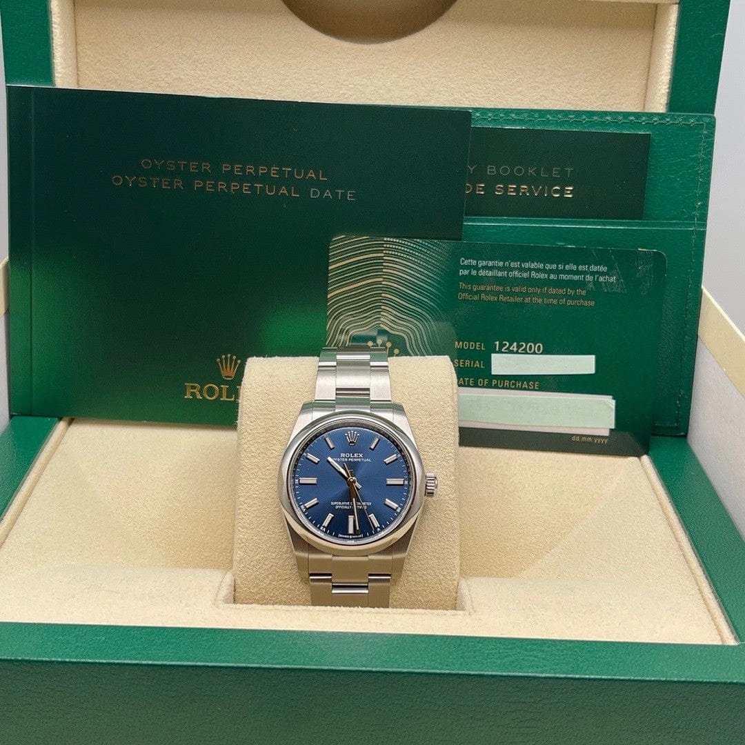 Rolex Oyster Perpetual 34 124200 'Ladies' Stainless Steel Blue Dial