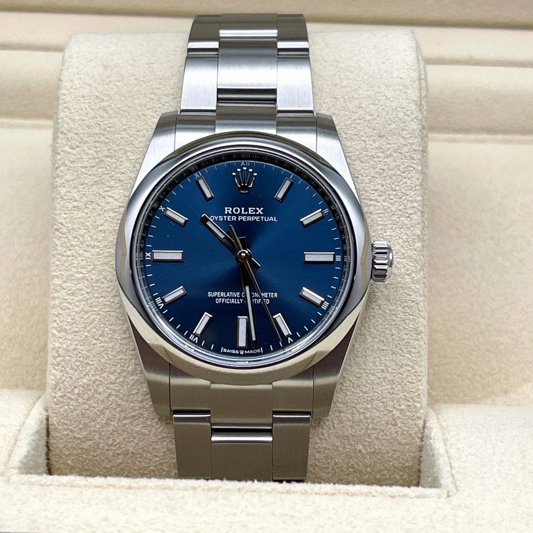 Rolex Oyster Perpetual 34 124200 'Ladies' Stainless Steel Blue Dial