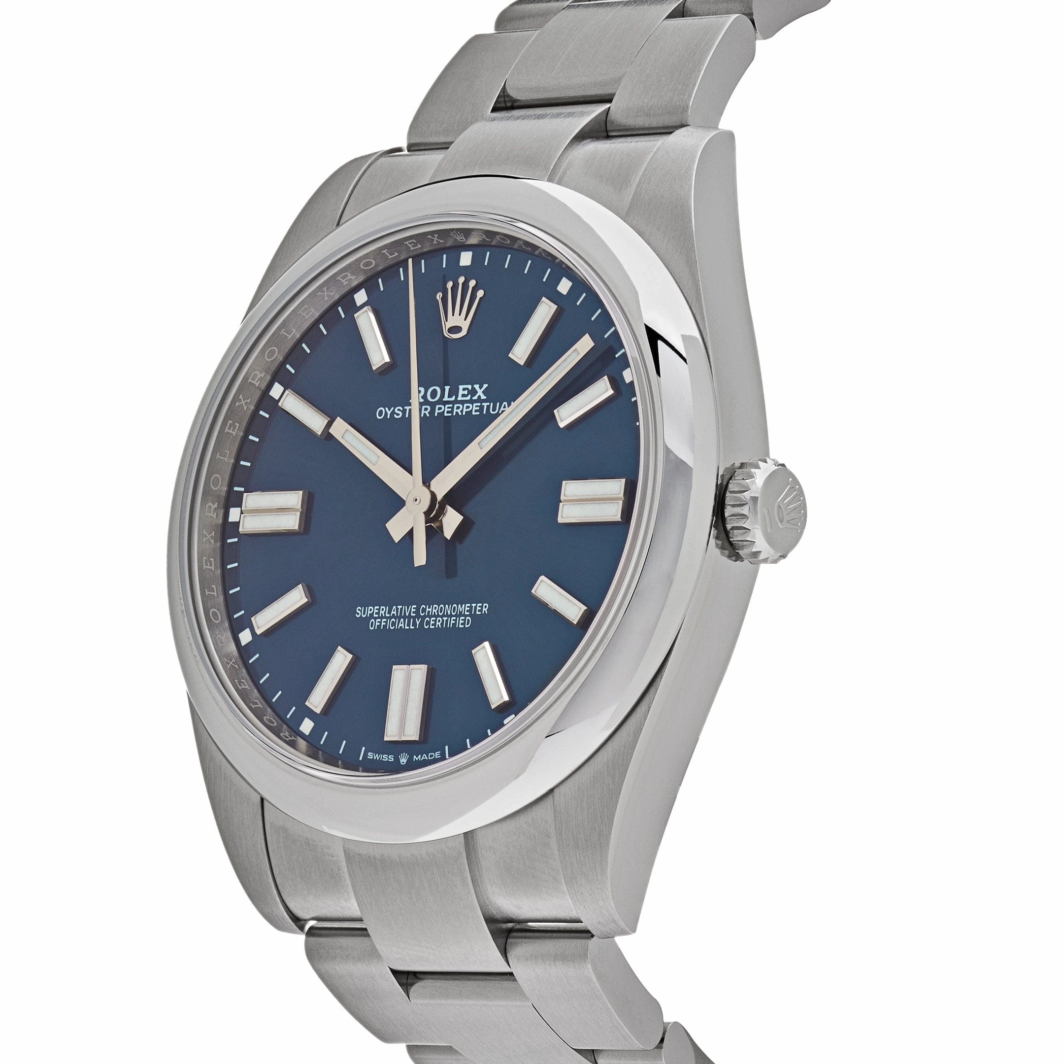 Rolex Oyster Perpetual 41 124300 Stainless Steel Bright Blue Dial