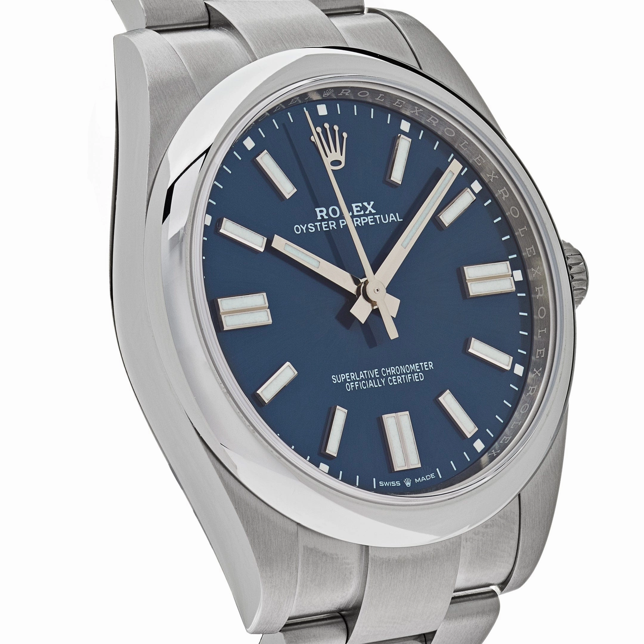 Rolex Oyster Perpetual 41 124300 Stainless Steel Bright Blue Dial
