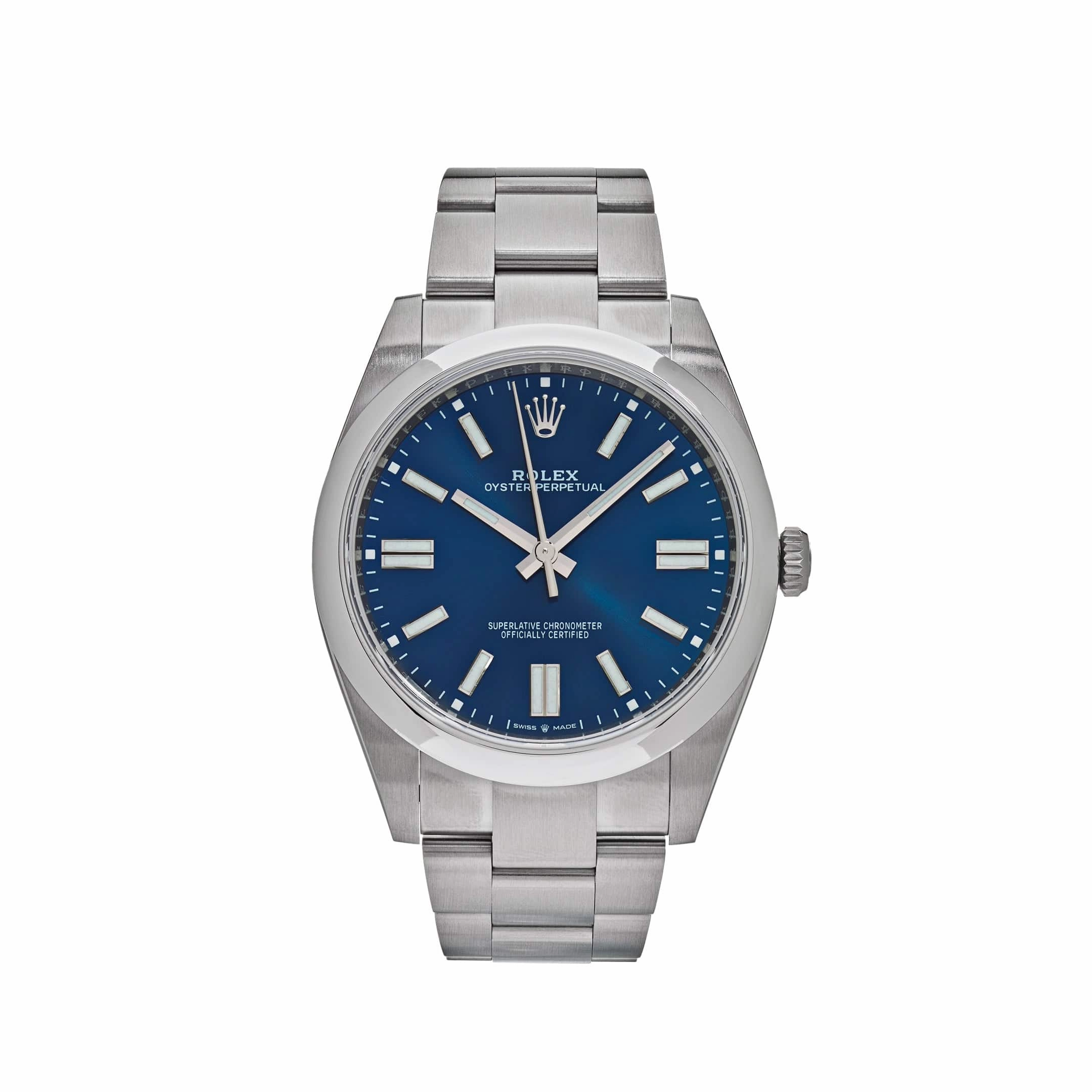 Rolex Oyster Perpetual 41 124300 Stainless Steel Bright Blue Dial