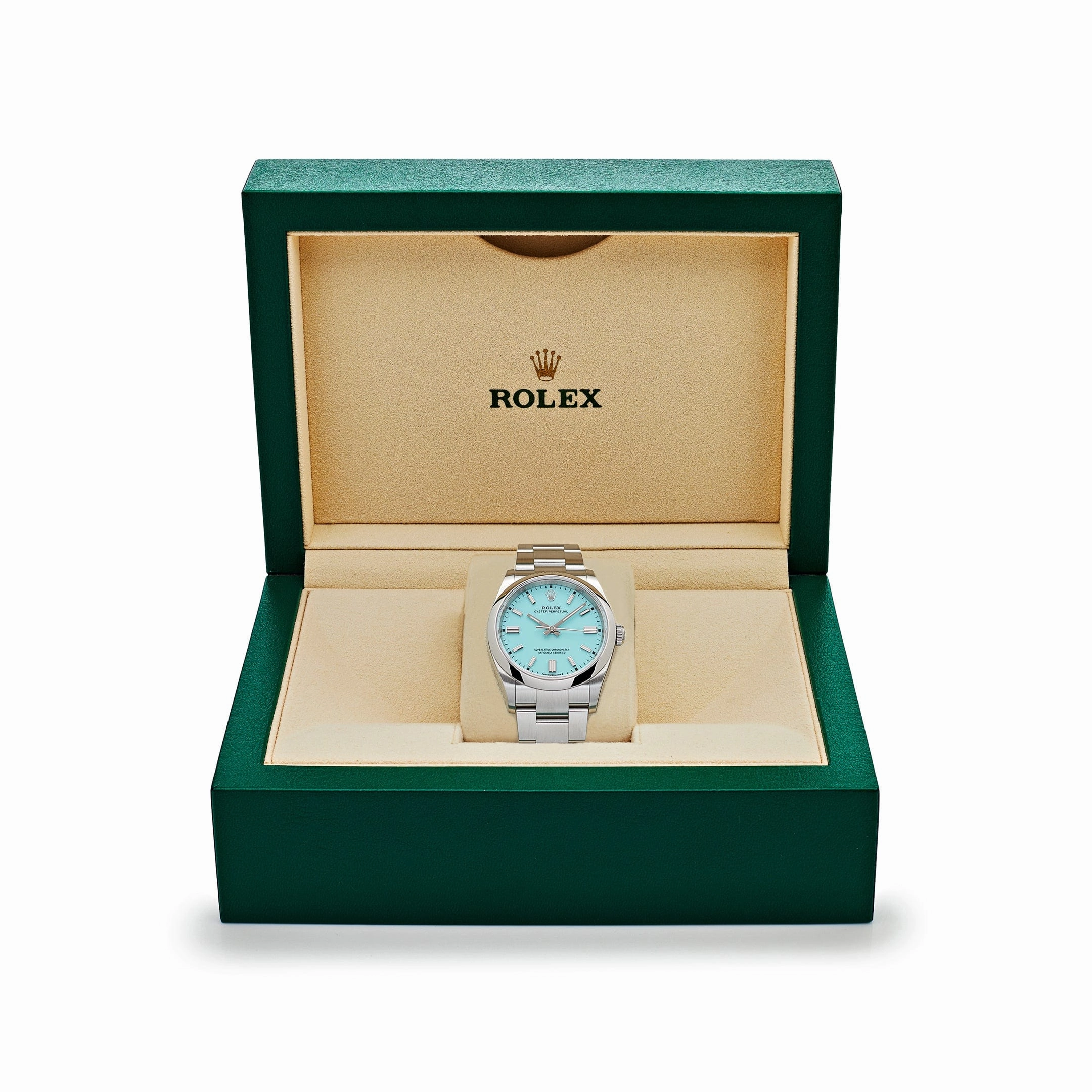 Rolex Oyster Perpetual 41 124300 Stainless Steel Turquoise Dial