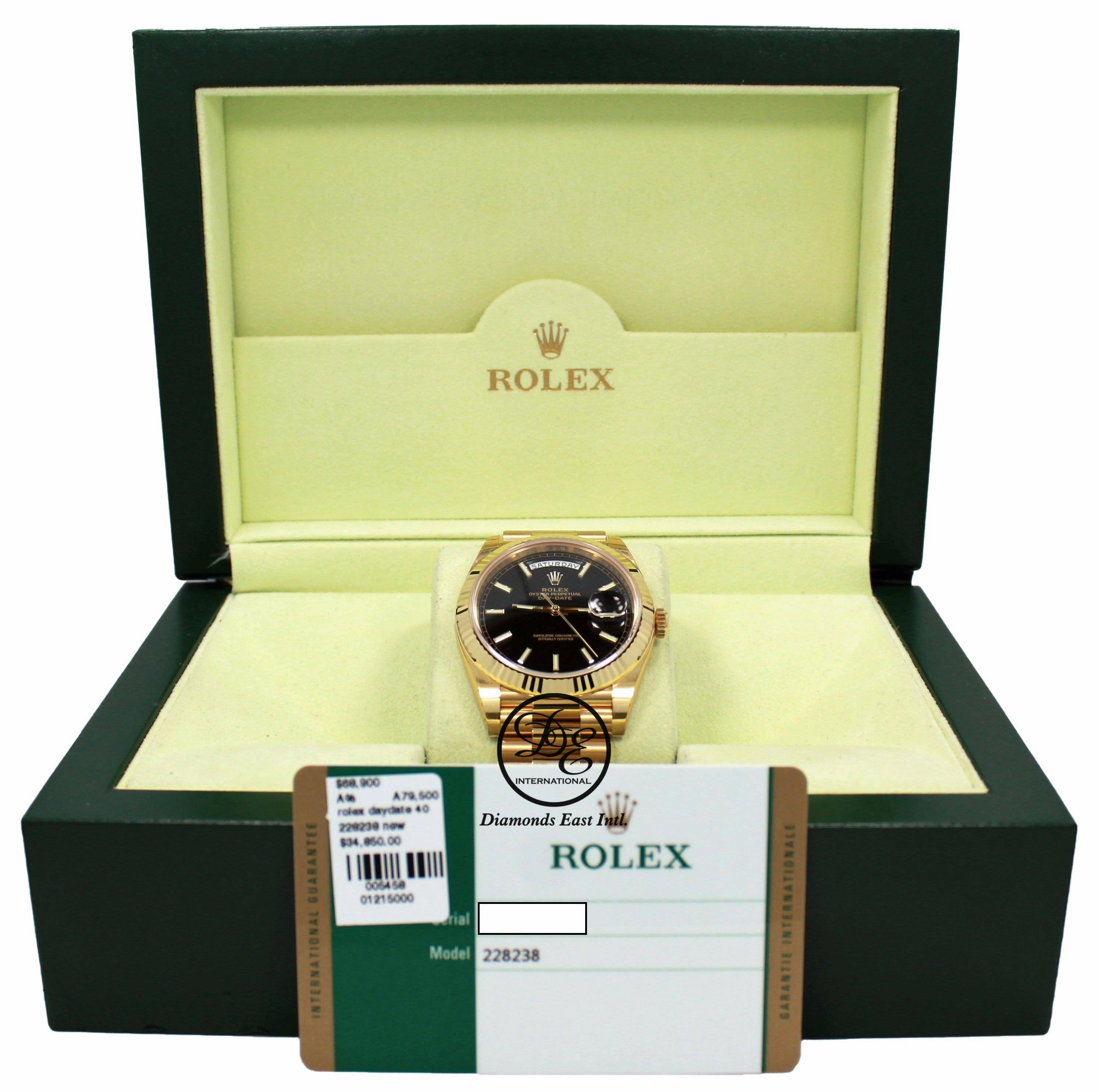 Rolex Oyster Perpetual Day-Date 40 228238 BLKDP  (Unworn)