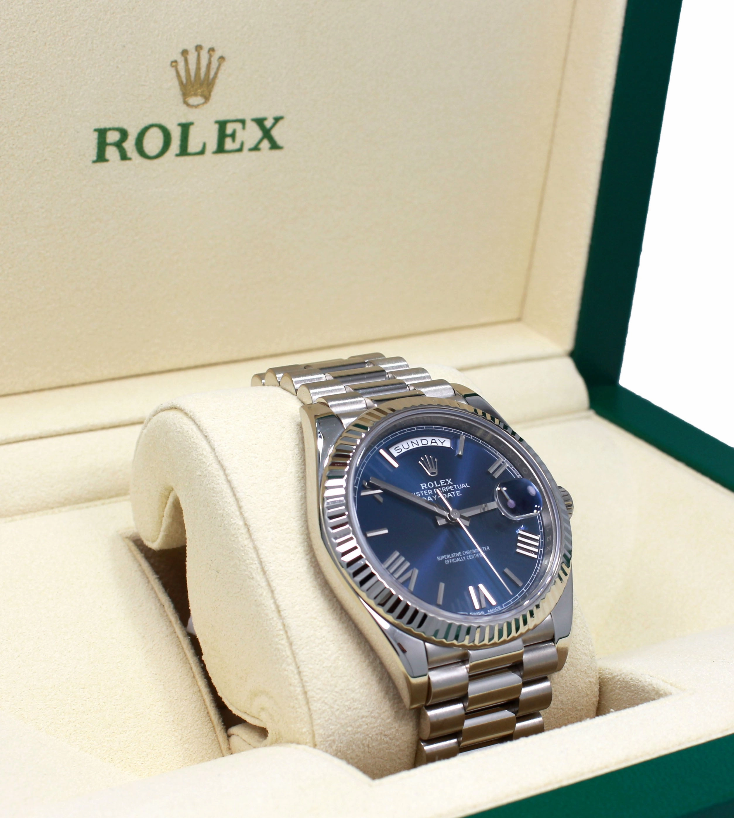 Rolex Oyster Perpetual Day-Date 40 228239 BLURP Box and Papers Unworn
