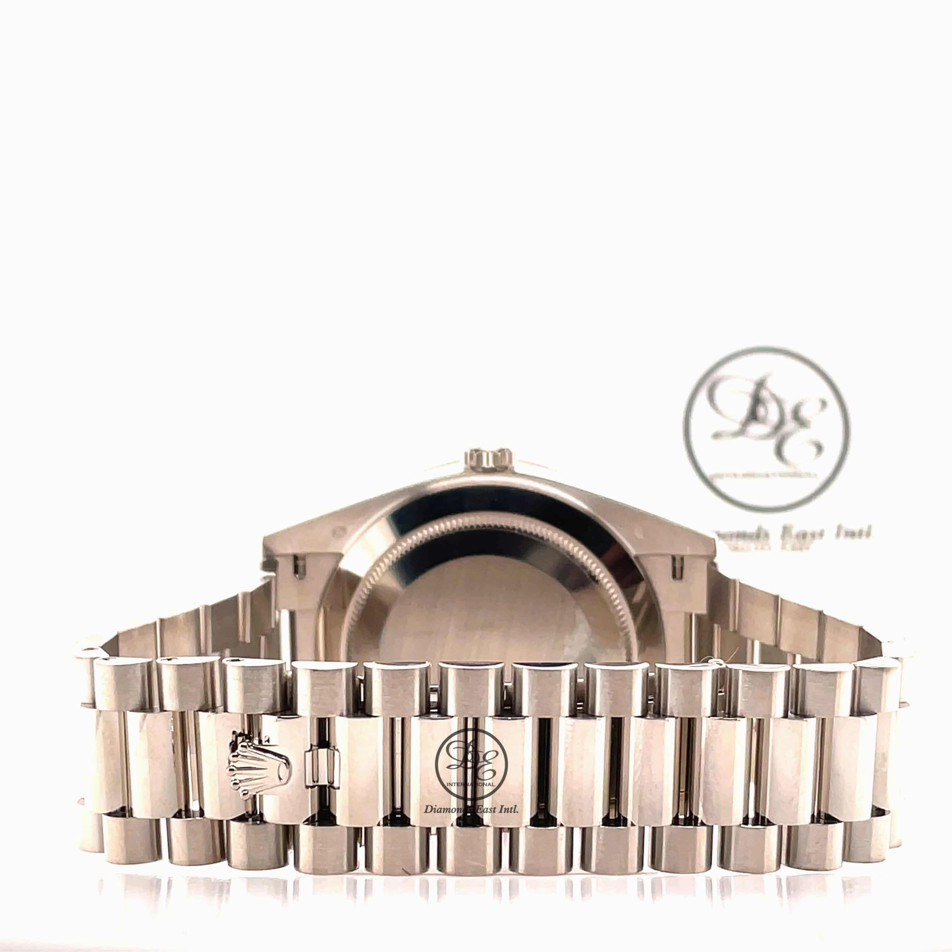 Rolex President Day-Date 40mm  228349 18K White Gold Green Roman Dial UNWORN