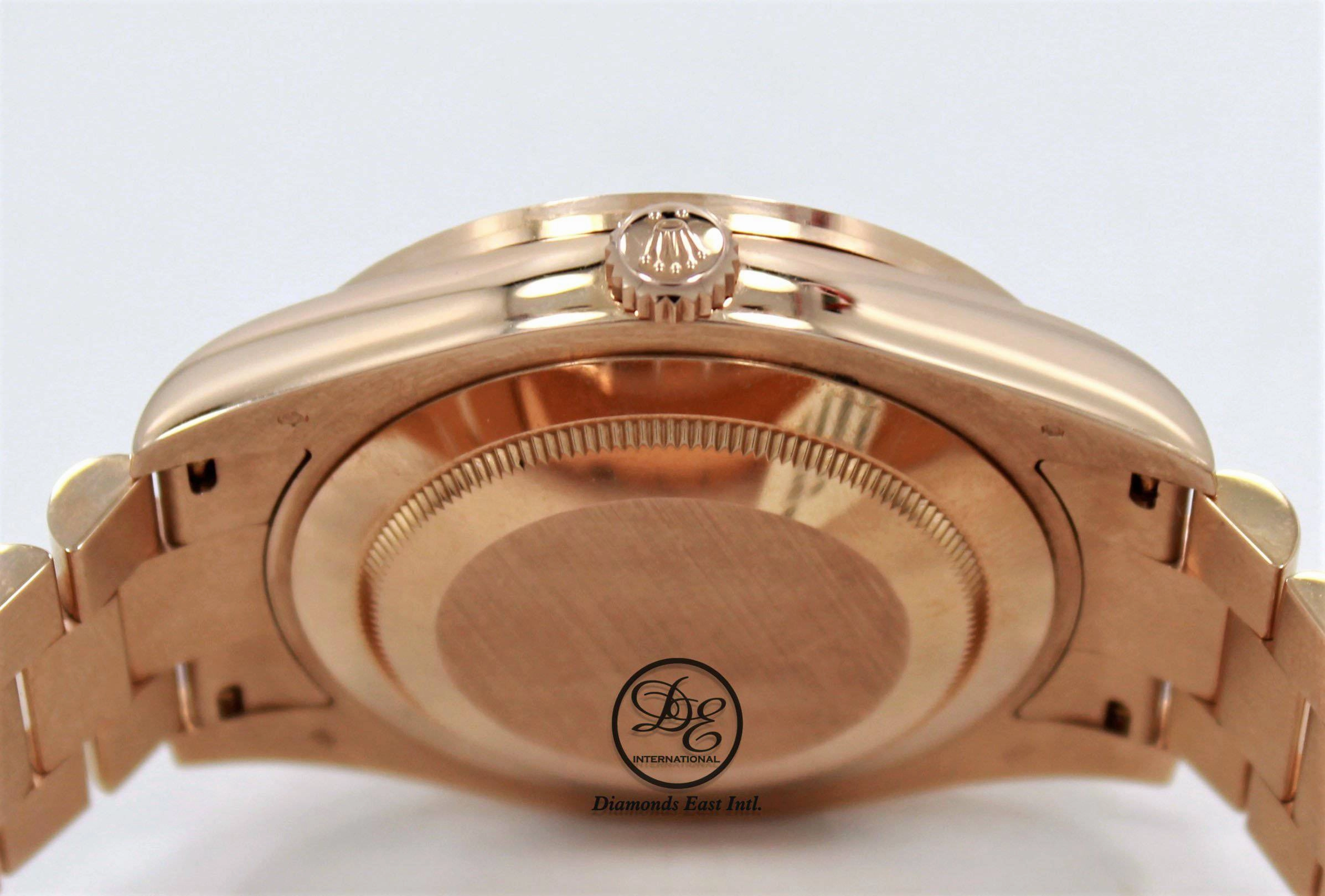 Rolex President Day-Date 41mm 218235 18K Rose Gold 6CT Bezel Pave Diamond Dial
