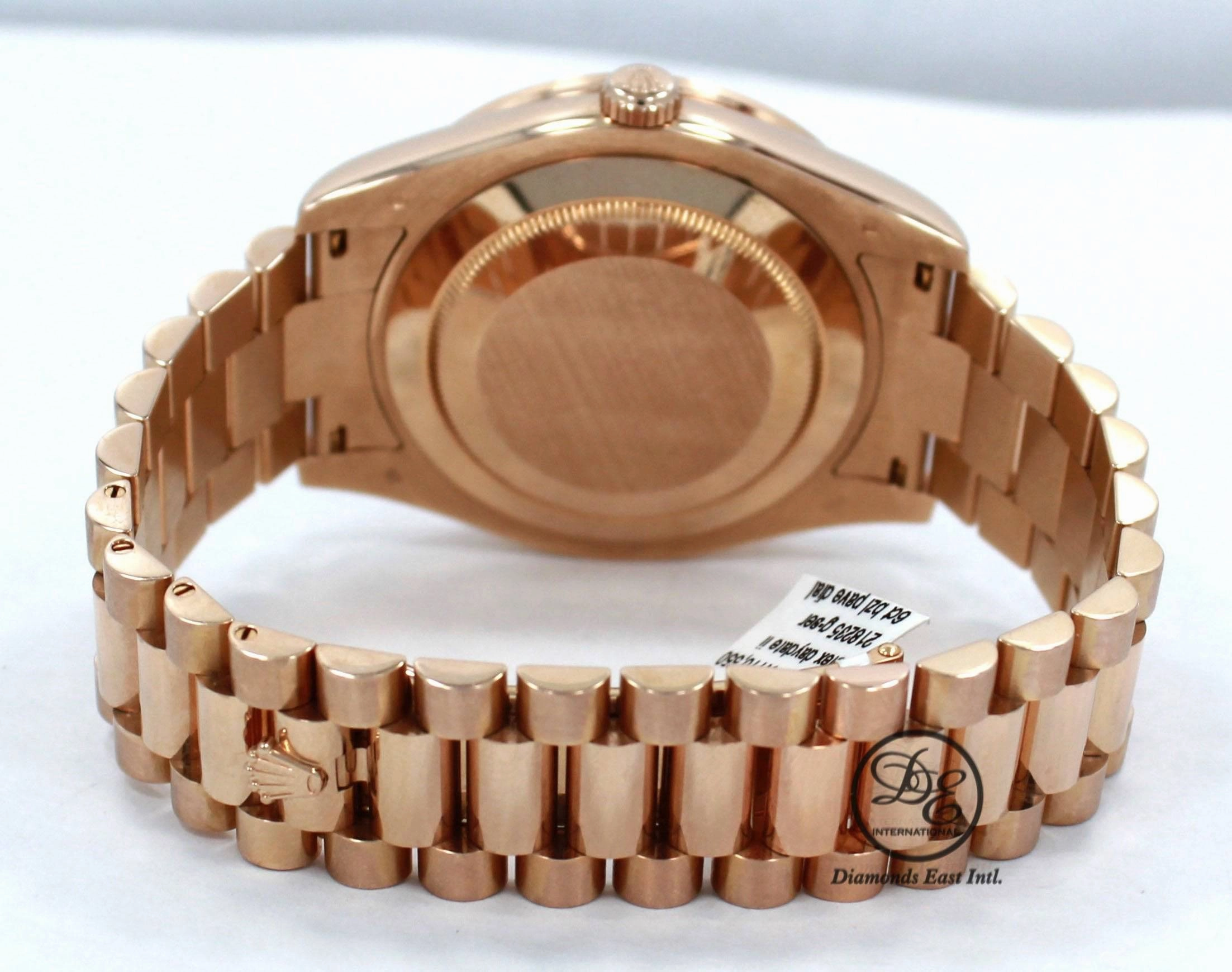 Rolex President Day-Date 41mm 218235 18K Rose Gold 6CT Bezel Pave Diamond Dial