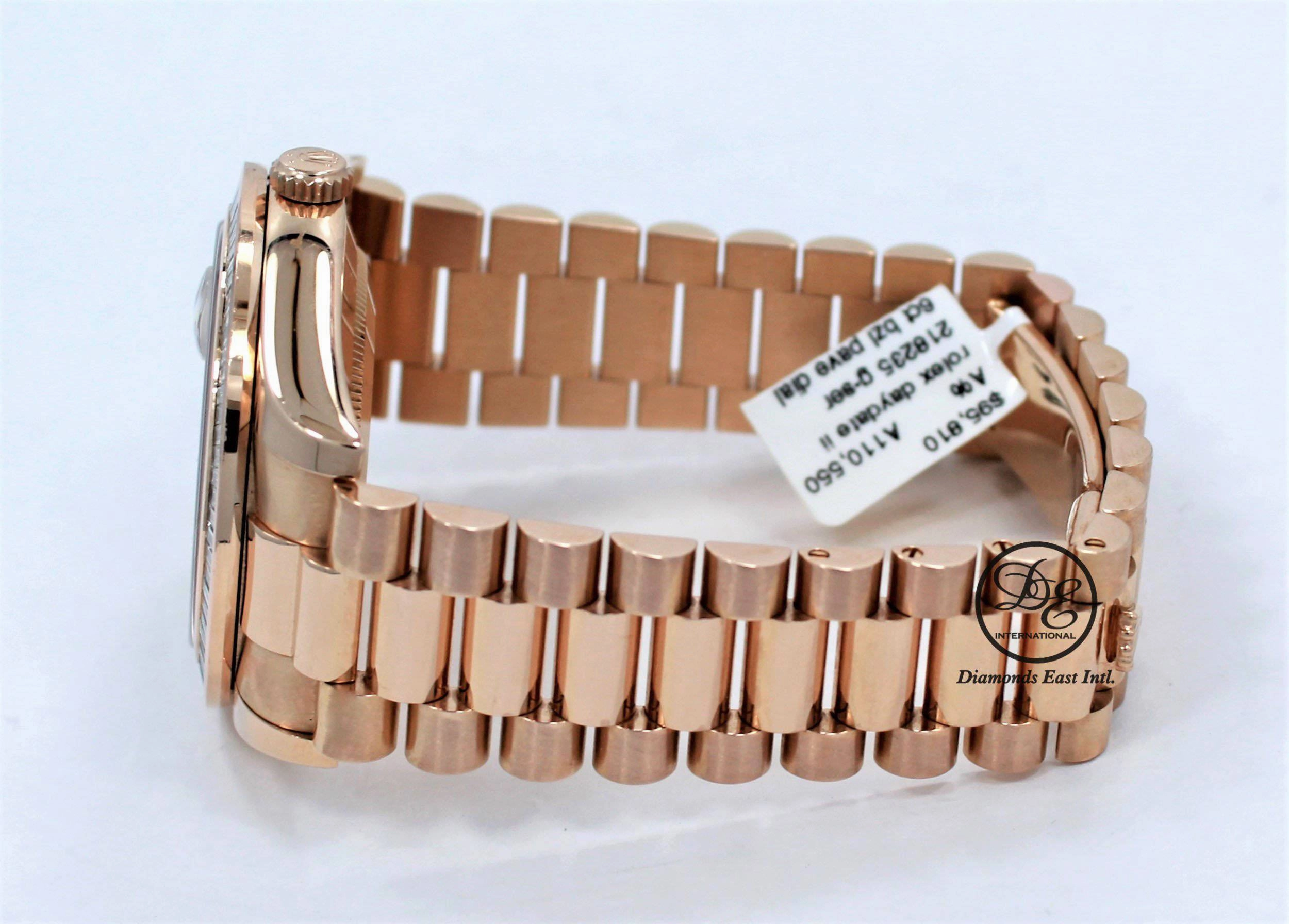 Rolex President Day-Date 41mm 218235 18K Rose Gold 6CT Bezel Pave Diamond Dial
