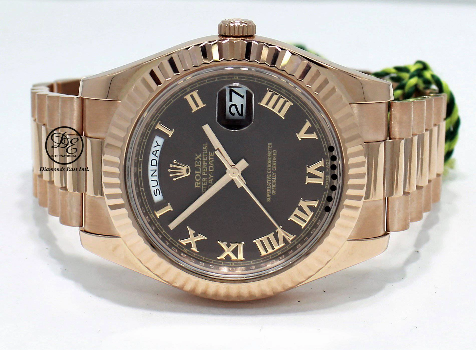 Rolex President Day-Date 41mm 218235 18K Rose Gold Chocolate Dial BOX/PAPERS