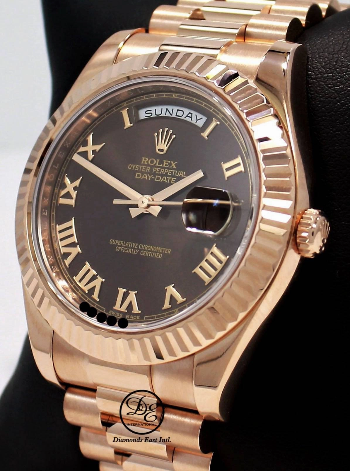 Rolex President Day-Date 41mm 218235 18K Rose Gold Chocolate Dial BOX/PAPERS