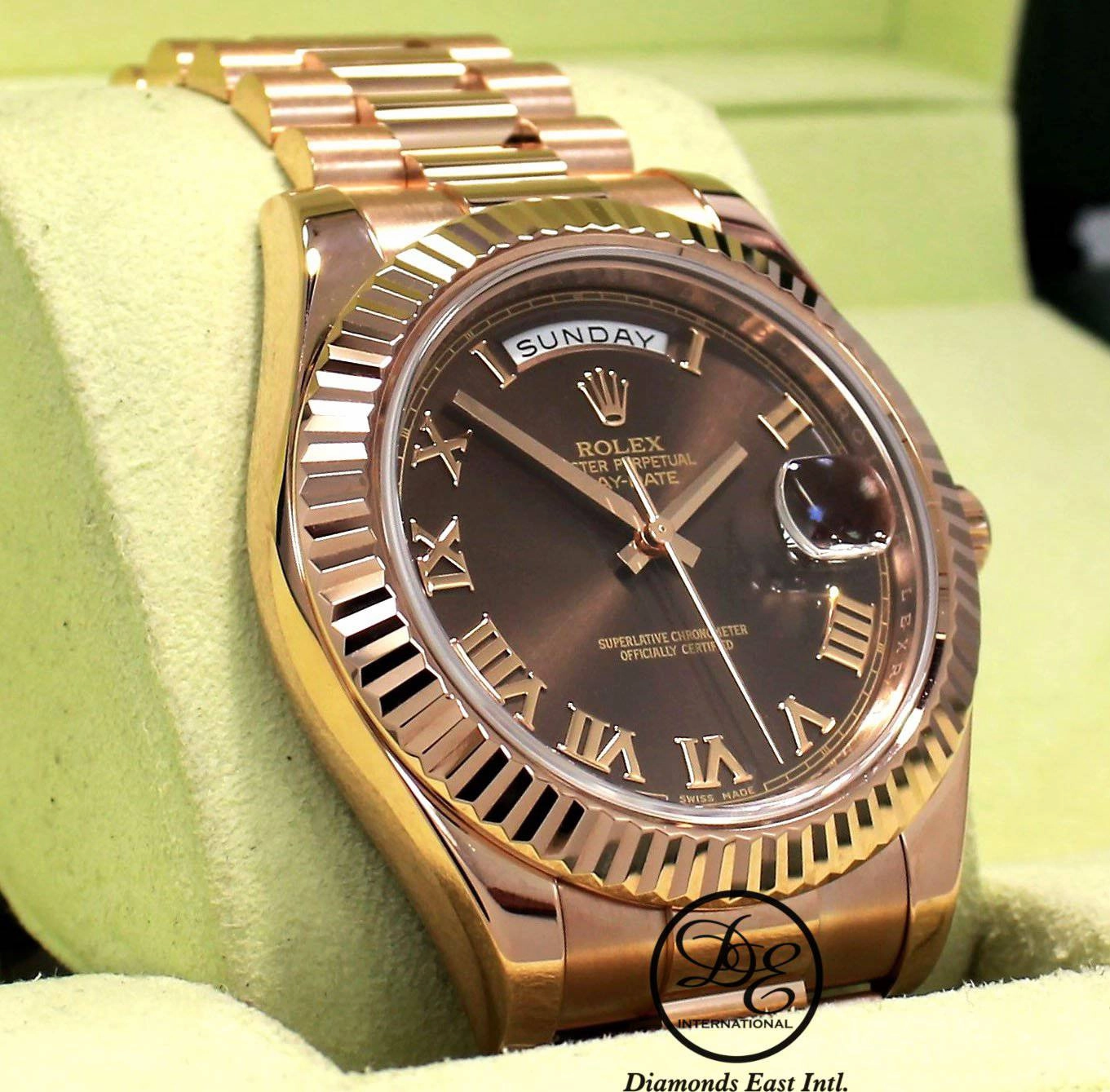 Rolex President Day-Date 41mm 218235 18K Rose Gold Chocolate Dial BOX/PAPERS