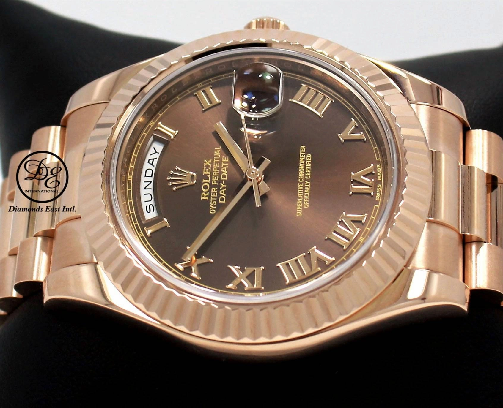 Rolex President Day-Date 41mm 218235 18K Rose Gold Chocolate Dial BOX/PAPERS