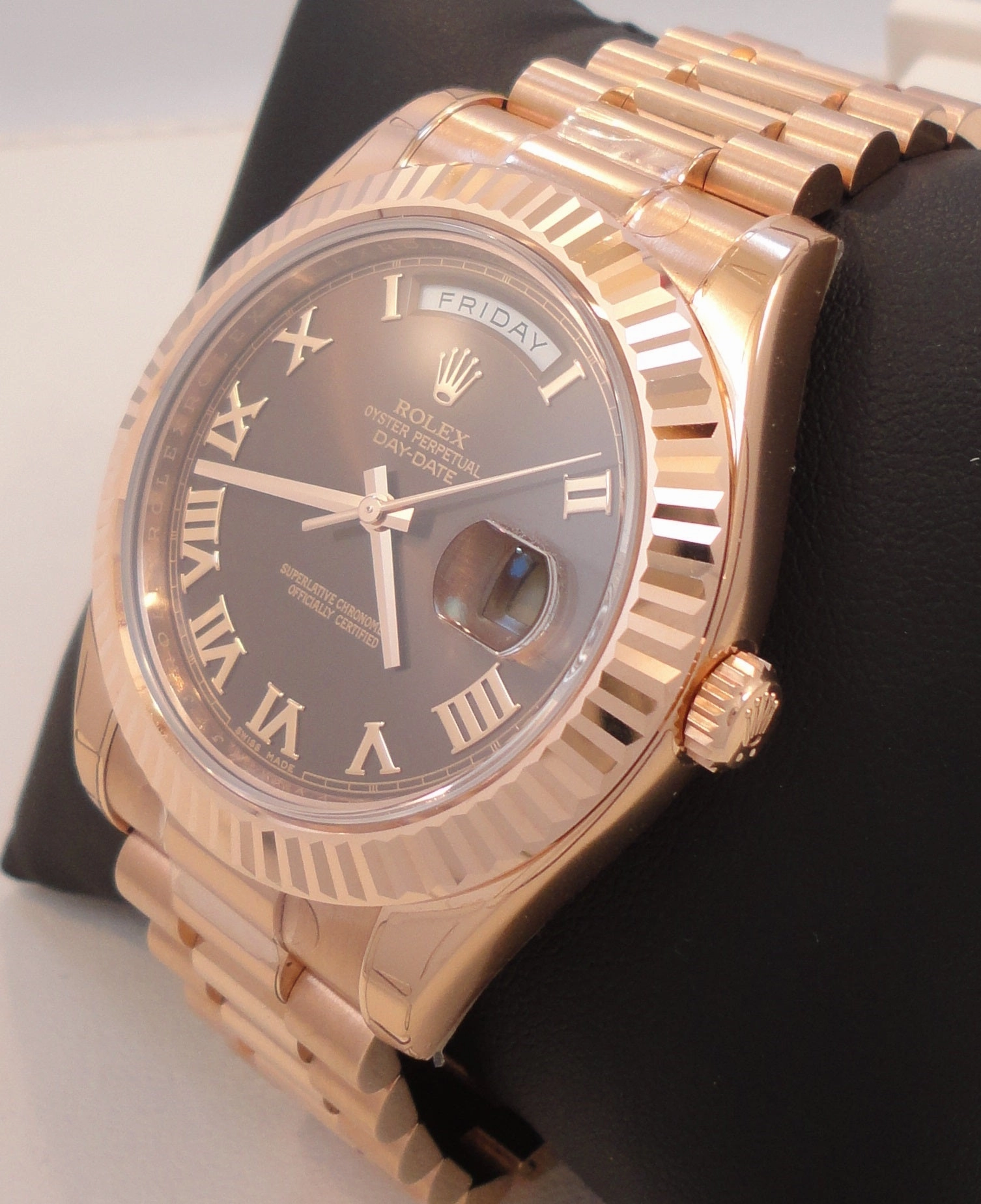Rolex President Day-Date 41mm 218235 18K Rose Gold Chocolate Dial UNWORN FULLY STICKRED