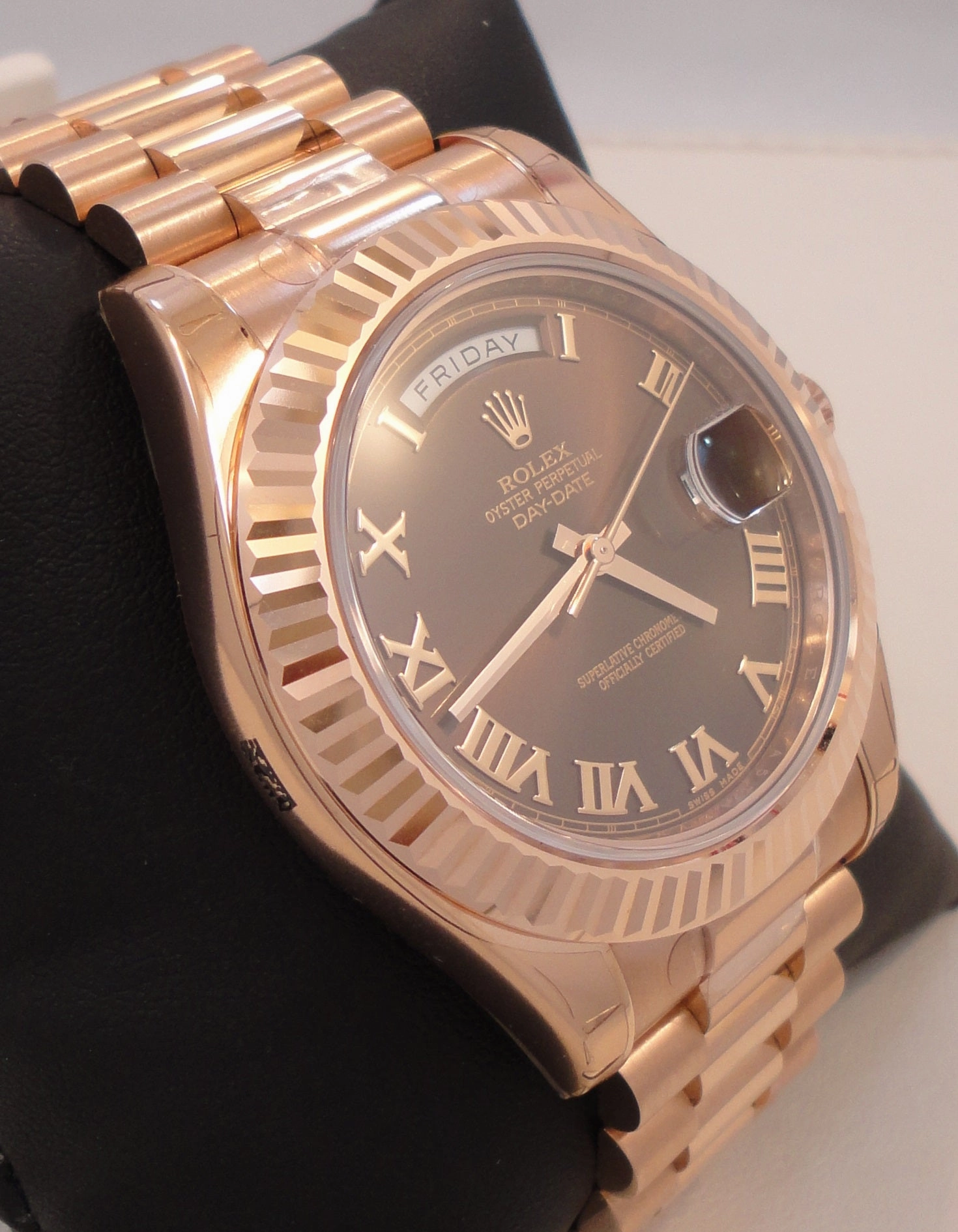 Rolex President Day-Date 41mm 218235 18K Rose Gold Chocolate Dial UNWORN FULLY STICKRED