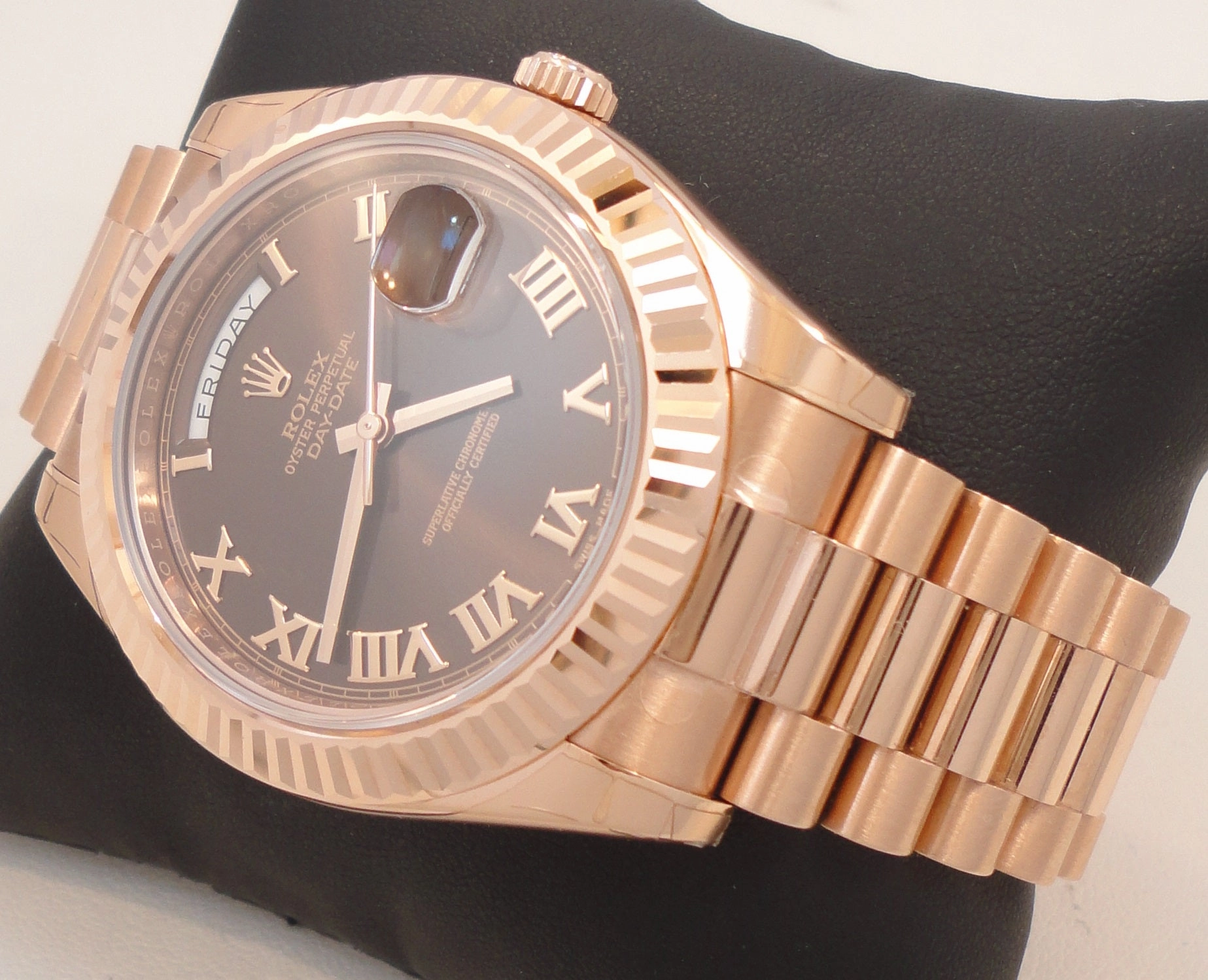 Rolex President Day-Date 41mm 218235 18K Rose Gold Chocolate Dial UNWORN FULLY STICKRED