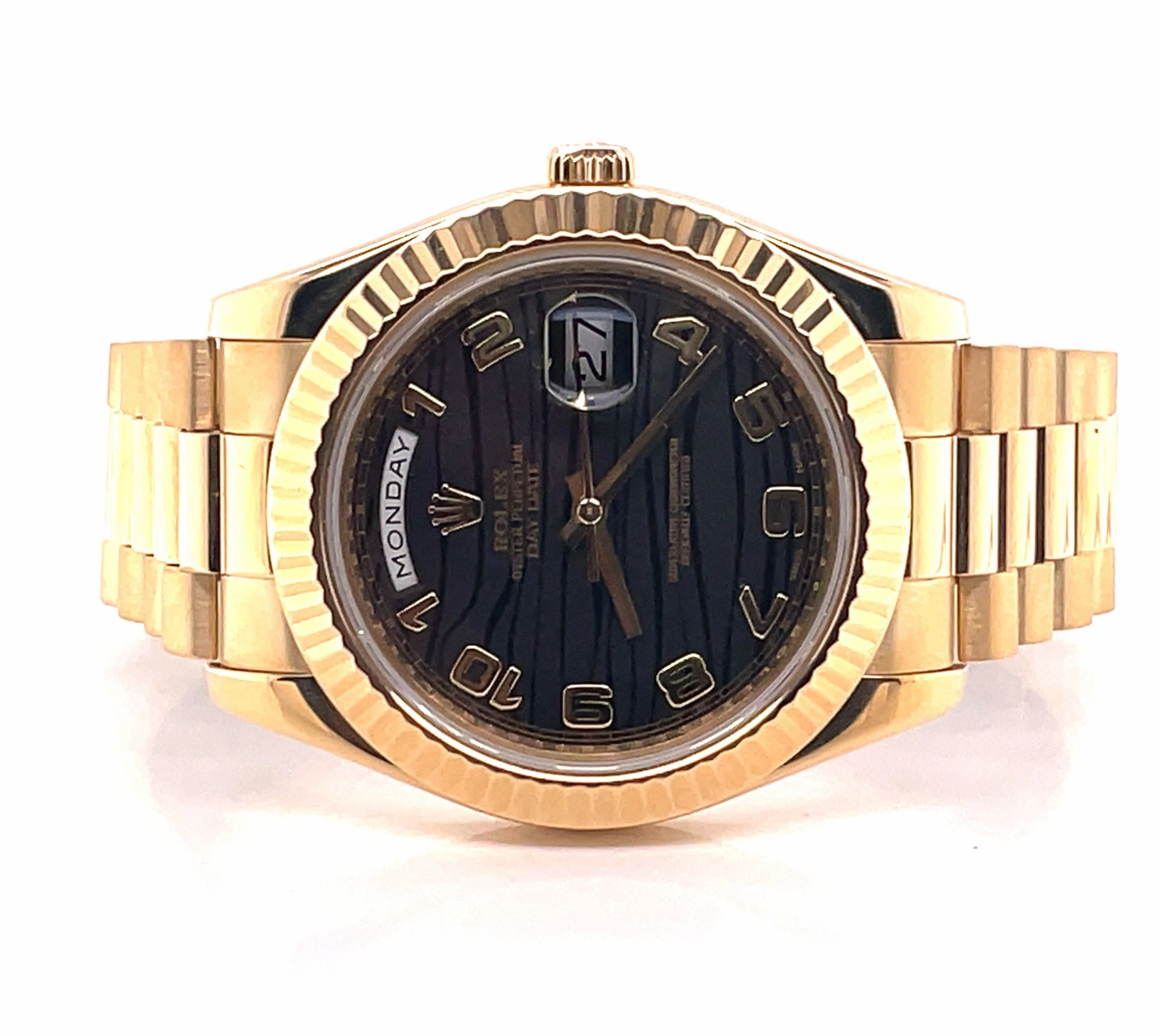 Rolex President Day-Date ii 218238 41mm Factory Wave Arabic Dial Mint Condition