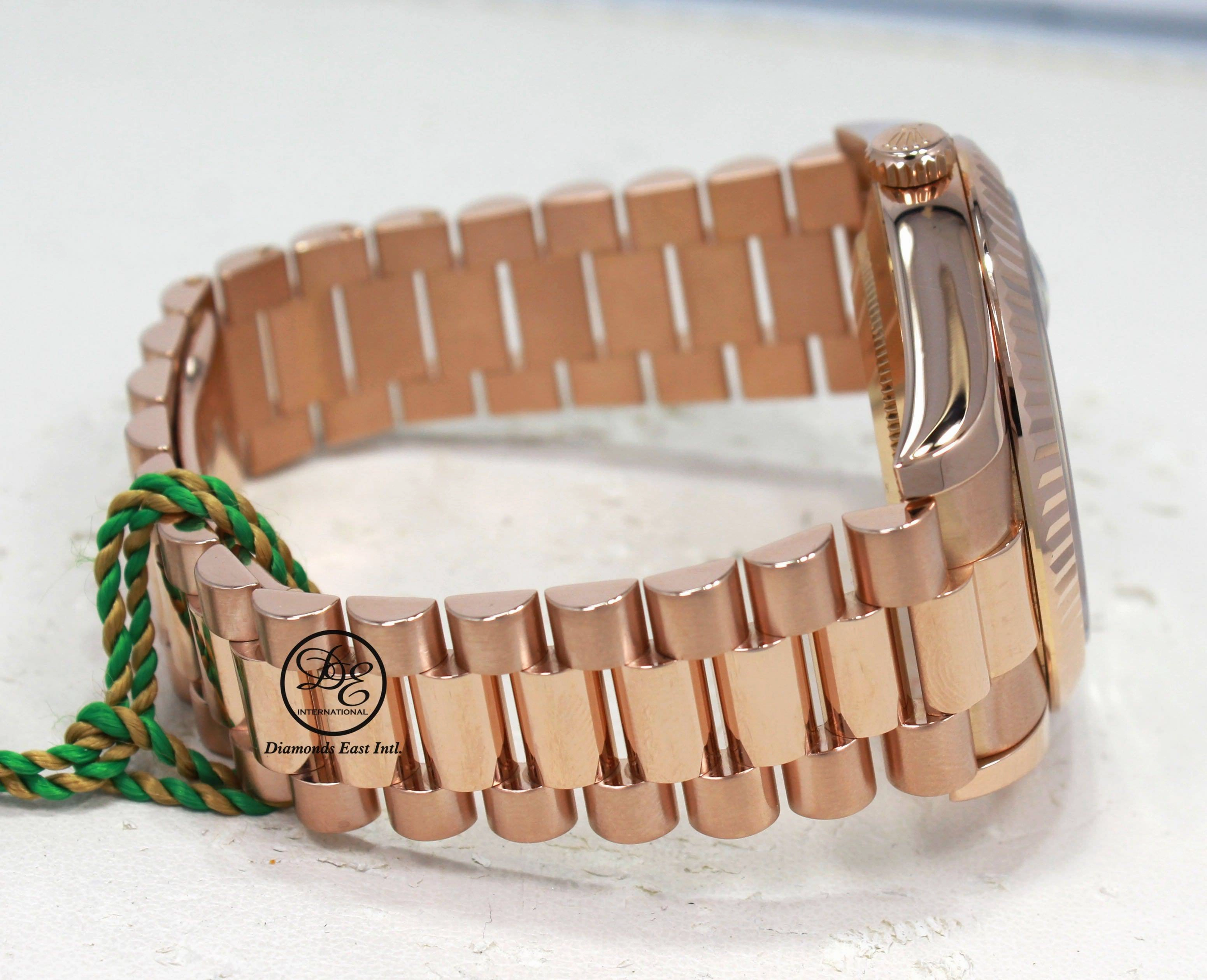 Rolex President Day-Date II 41mm 218235 18K Rose Gold Bronze Wave Dial BOX/PAPER