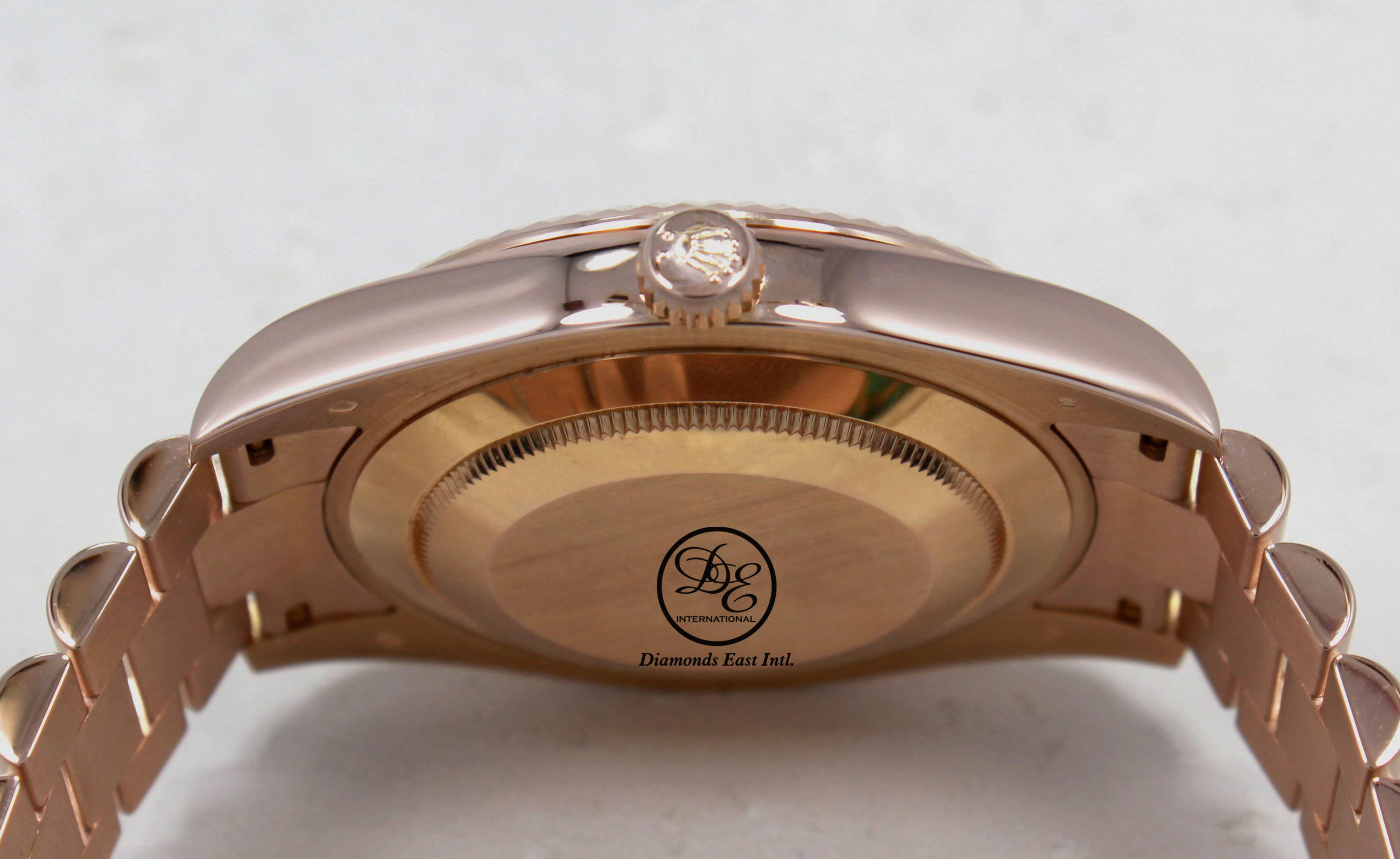 Rolex President Day-Date II 41mm 218235 18K Rose Gold Bronze Wave Dial BOX/PAPER