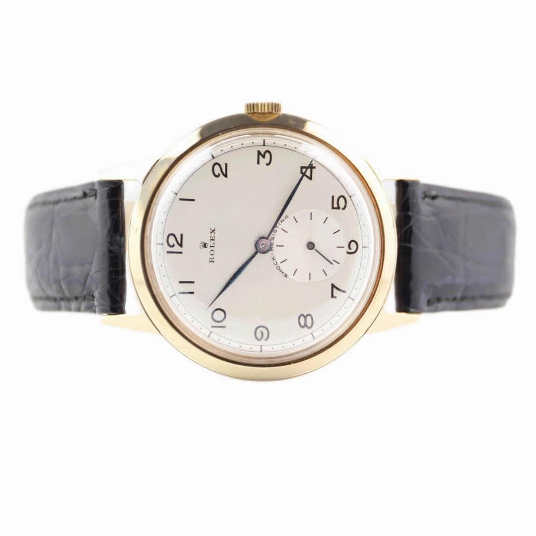 Rolex Shock Resisting 9k Gold, 1960 Vintage Dress Watch