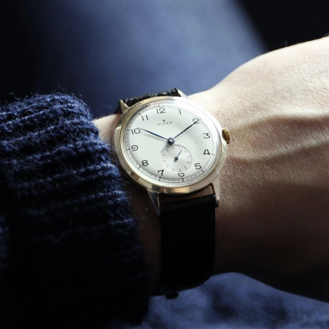 Rolex Shock Resisting 9k Gold, 1960 Vintage Dress Watch
