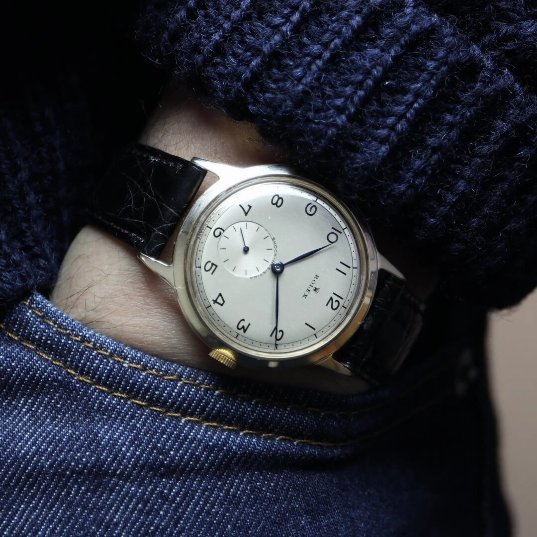 Rolex Shock Resisting 9k Gold, 1960 Vintage Dress Watch