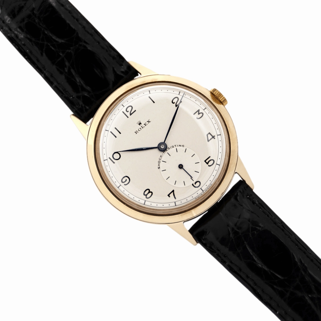 Rolex Shock Resisting 9k Gold, 1960 Vintage Dress Watch