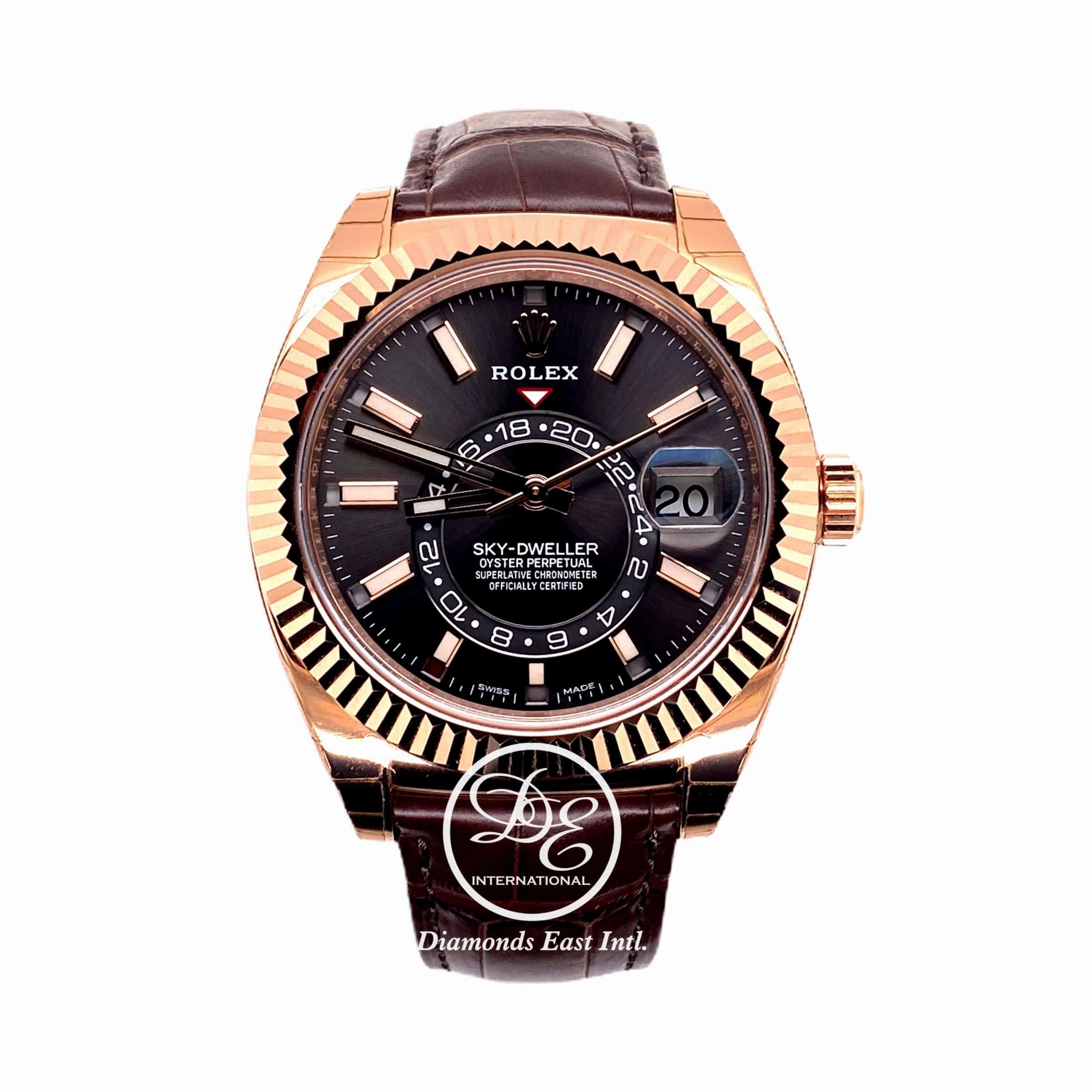 Rolex Sky-Dweller 18k Rose Gold  326135 Dark Rhodium UNWORN