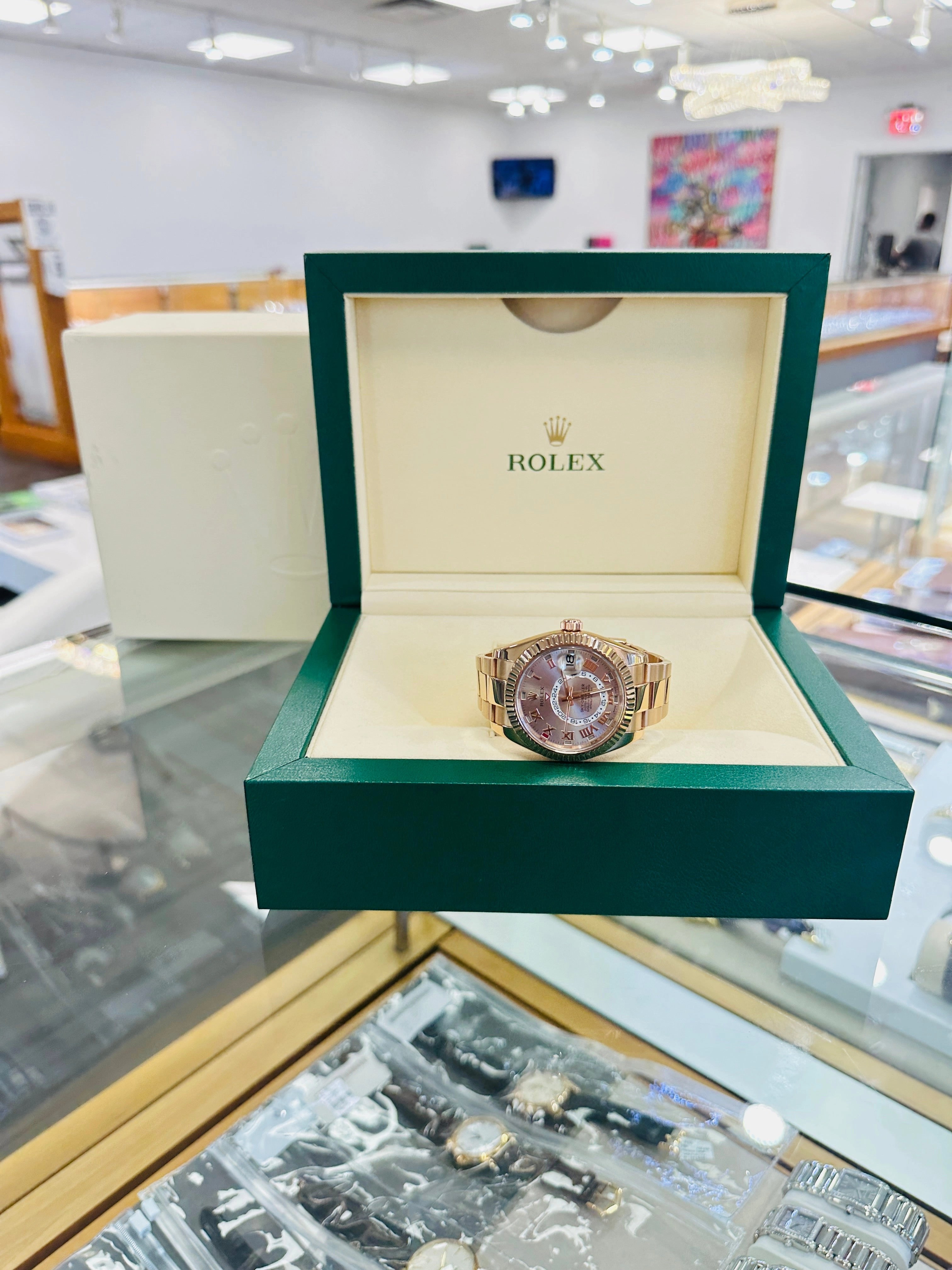 Rolex Sky-Dweller 18K Rose Gold Sundust Dial 326935 MINT