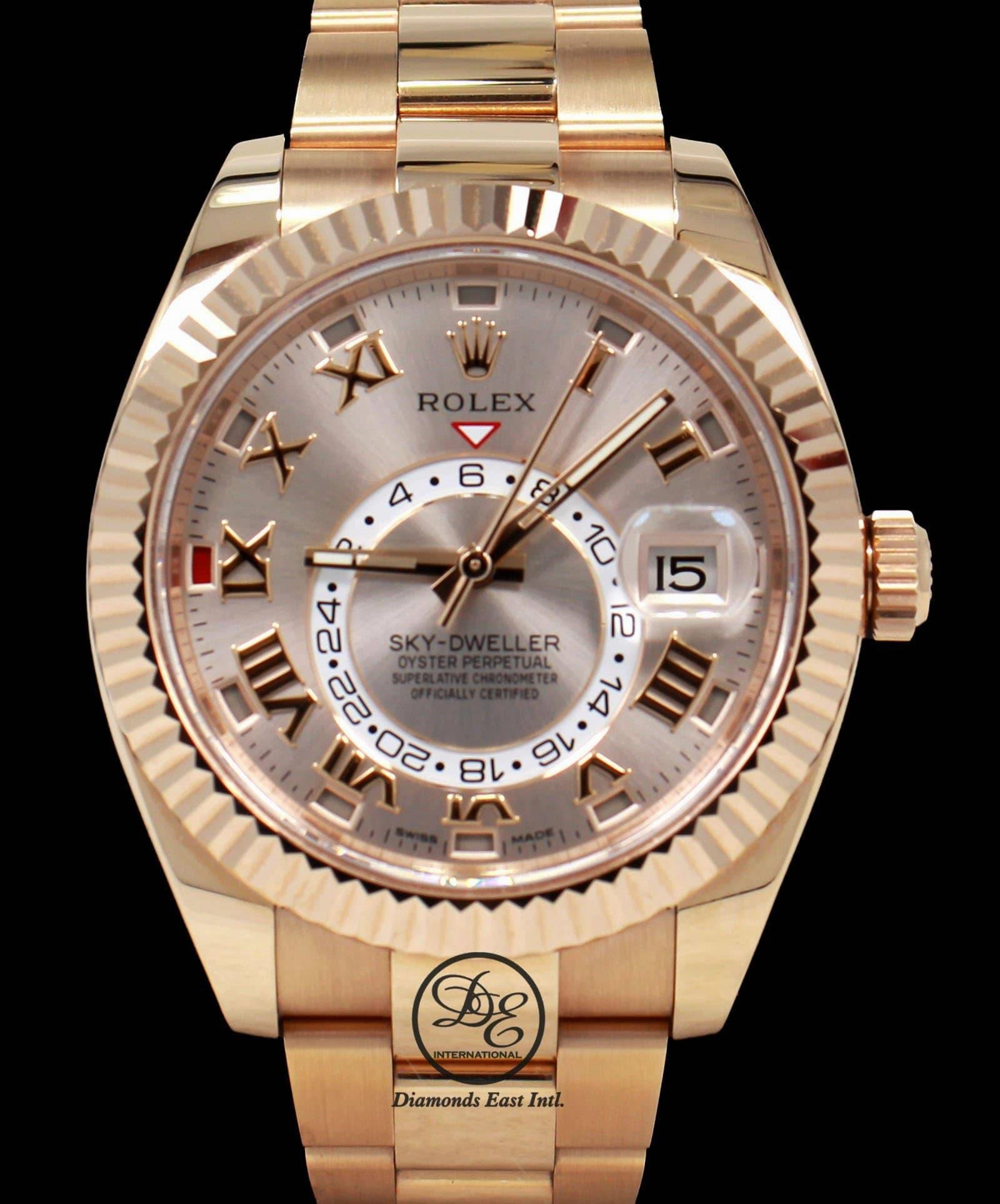 Rolex Sky-Dweller 18K Rose Gold Sundust Dial 326935 MINT