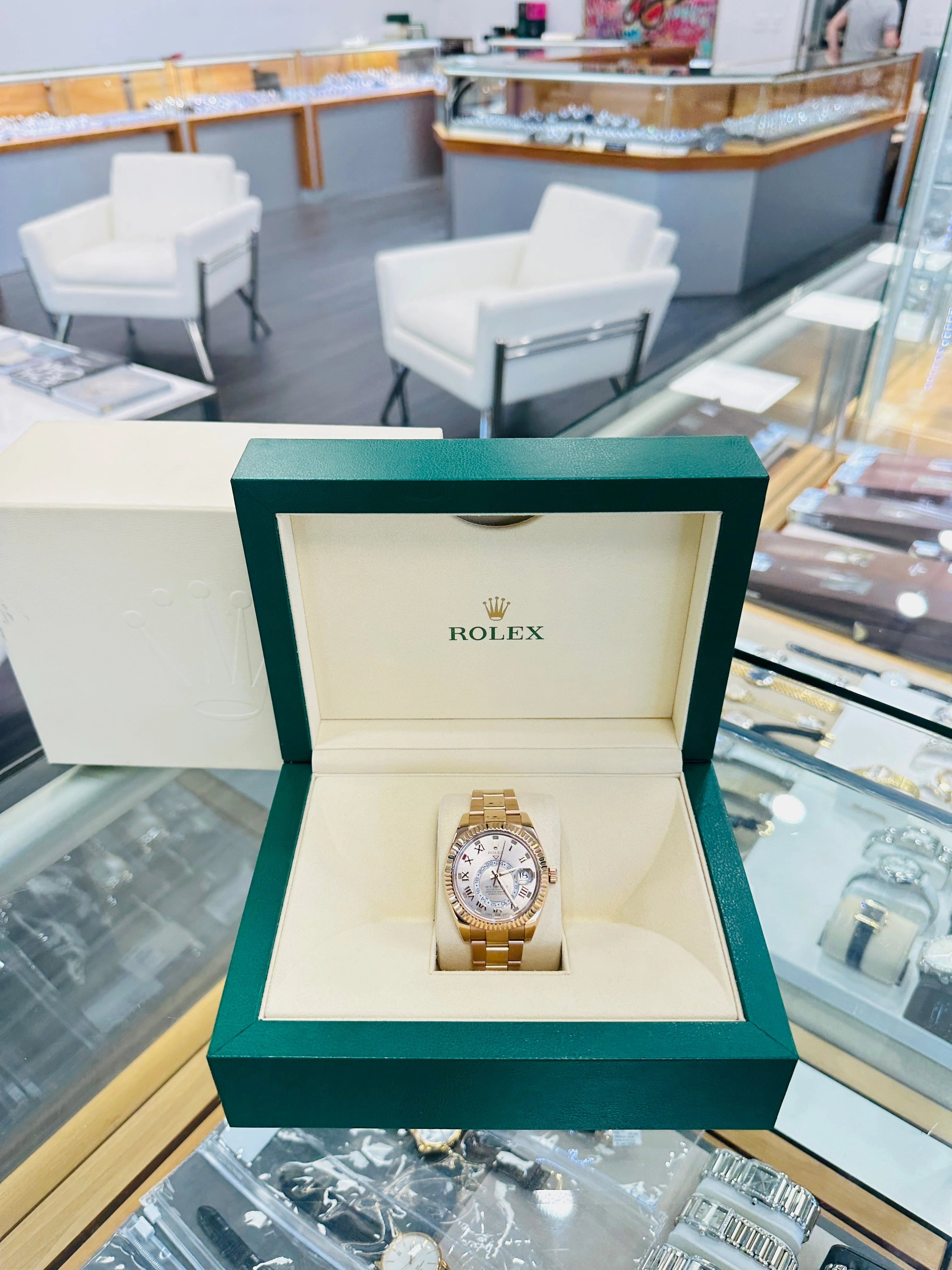 Rolex Sky-Dweller 18K Rose Gold Sundust Dial 326935 MINT