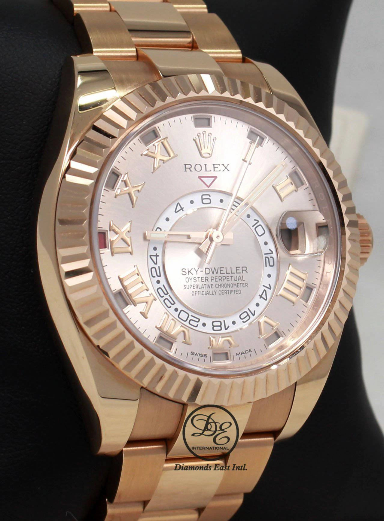 Rolex Sky-Dweller 18K Rose Gold Sundust Dial 326935 MINT
