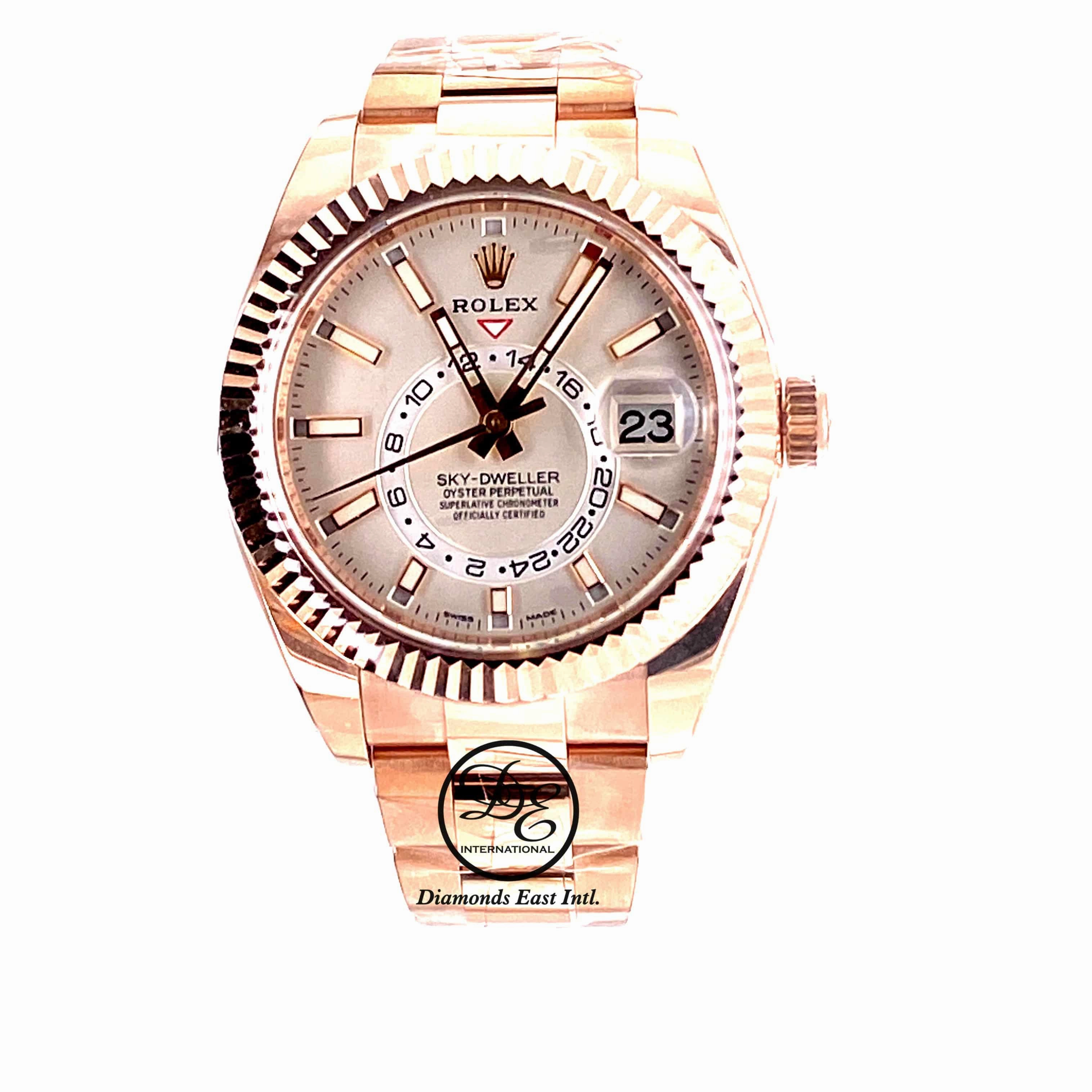Rolex Sky-Dweller 18K Rose Gold white Dial 326935 BOX/PAPERS