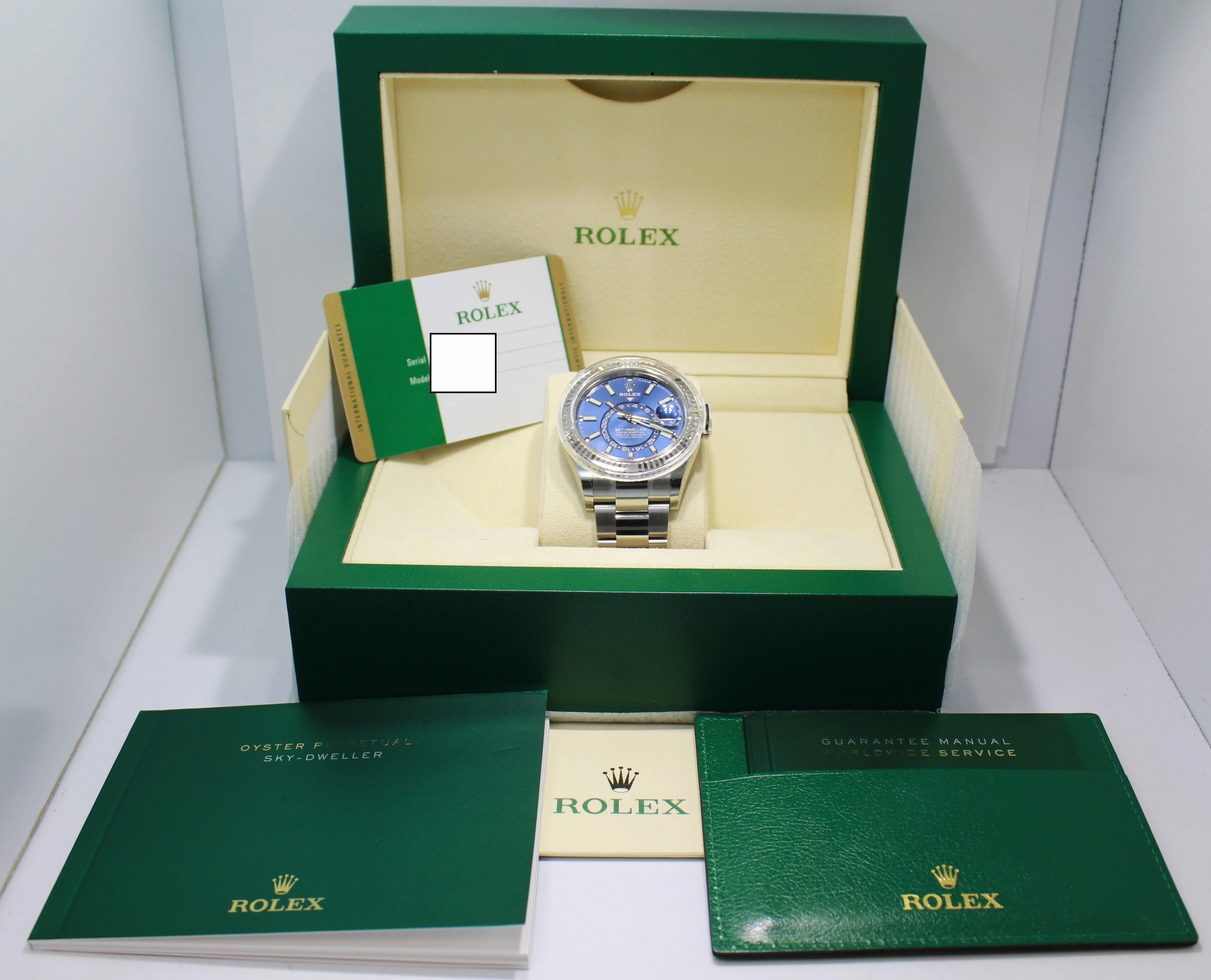Rolex Sky-Dweller 18K White Gold / SS 326934 BLUSO UNWORN