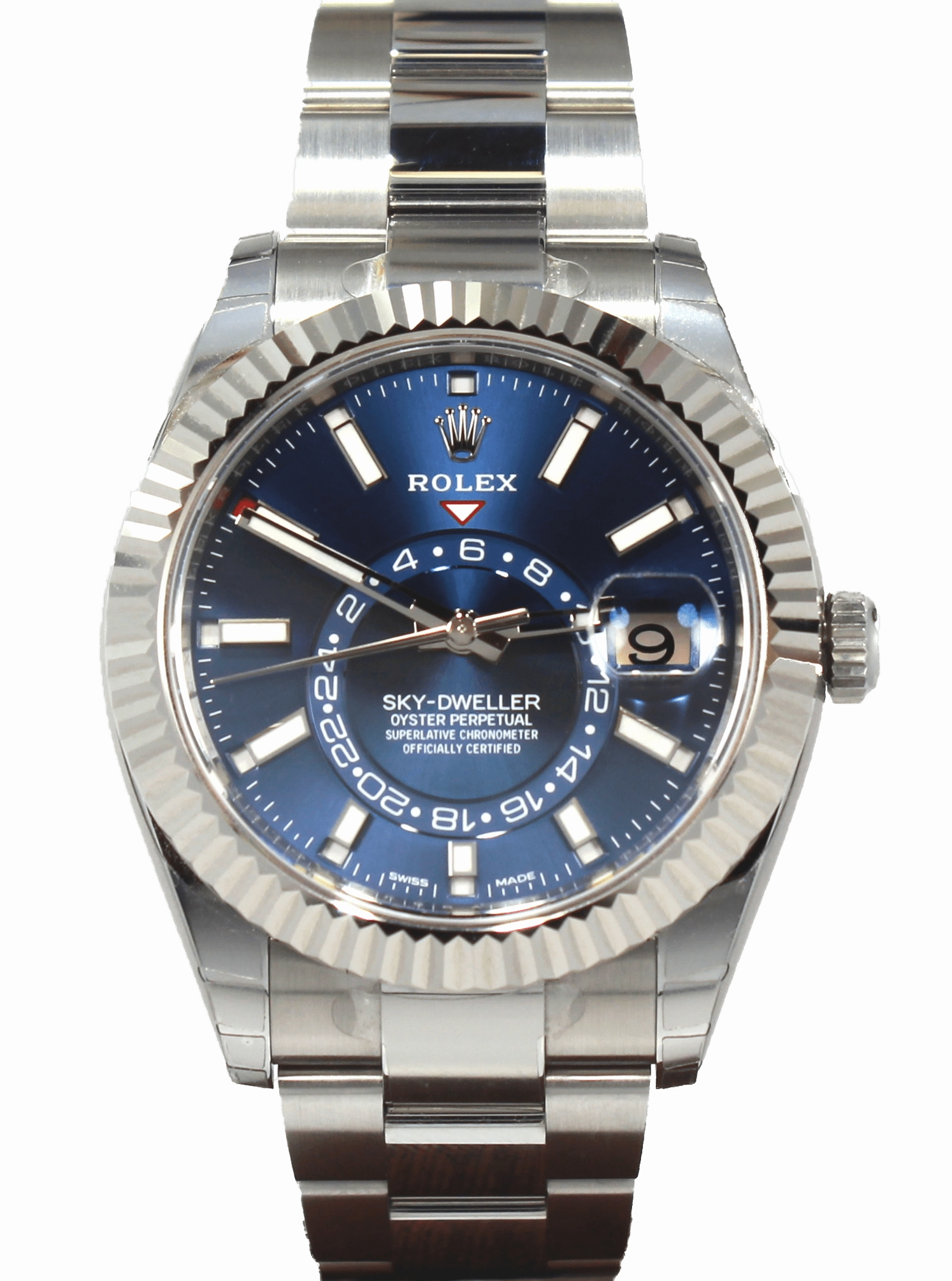 Rolex Sky-Dweller 18K White Gold / SS 326934 BLUSO UNWORN
