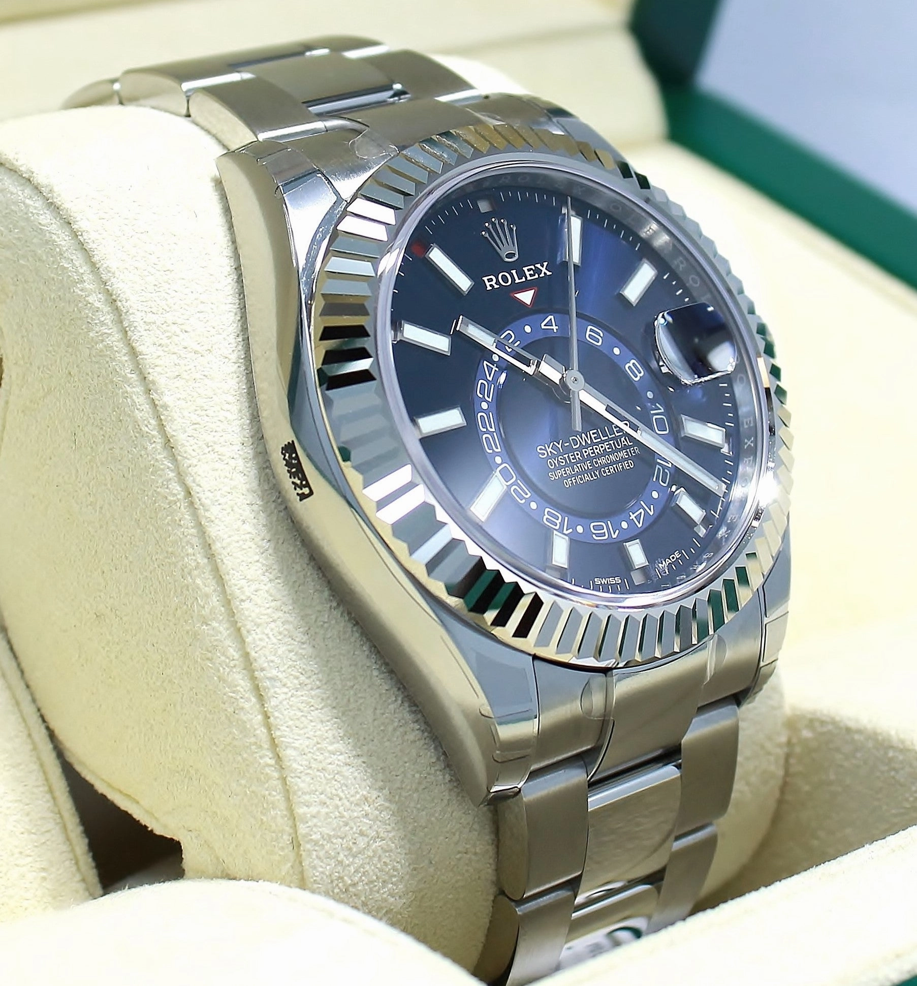 Rolex Sky-Dweller 18K White Gold / SS 326934 BLUSO UNWORN