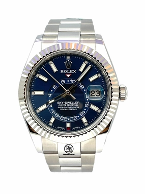 Rolex Sky-Dweller 18K White Gold / SS 326934 BLUSO UNWORN