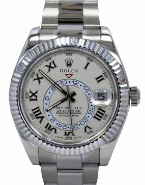 Rolex Sky-Dweller 18K White Gold Ivory Dial 326939 IVRRRO BOX/PAPERS