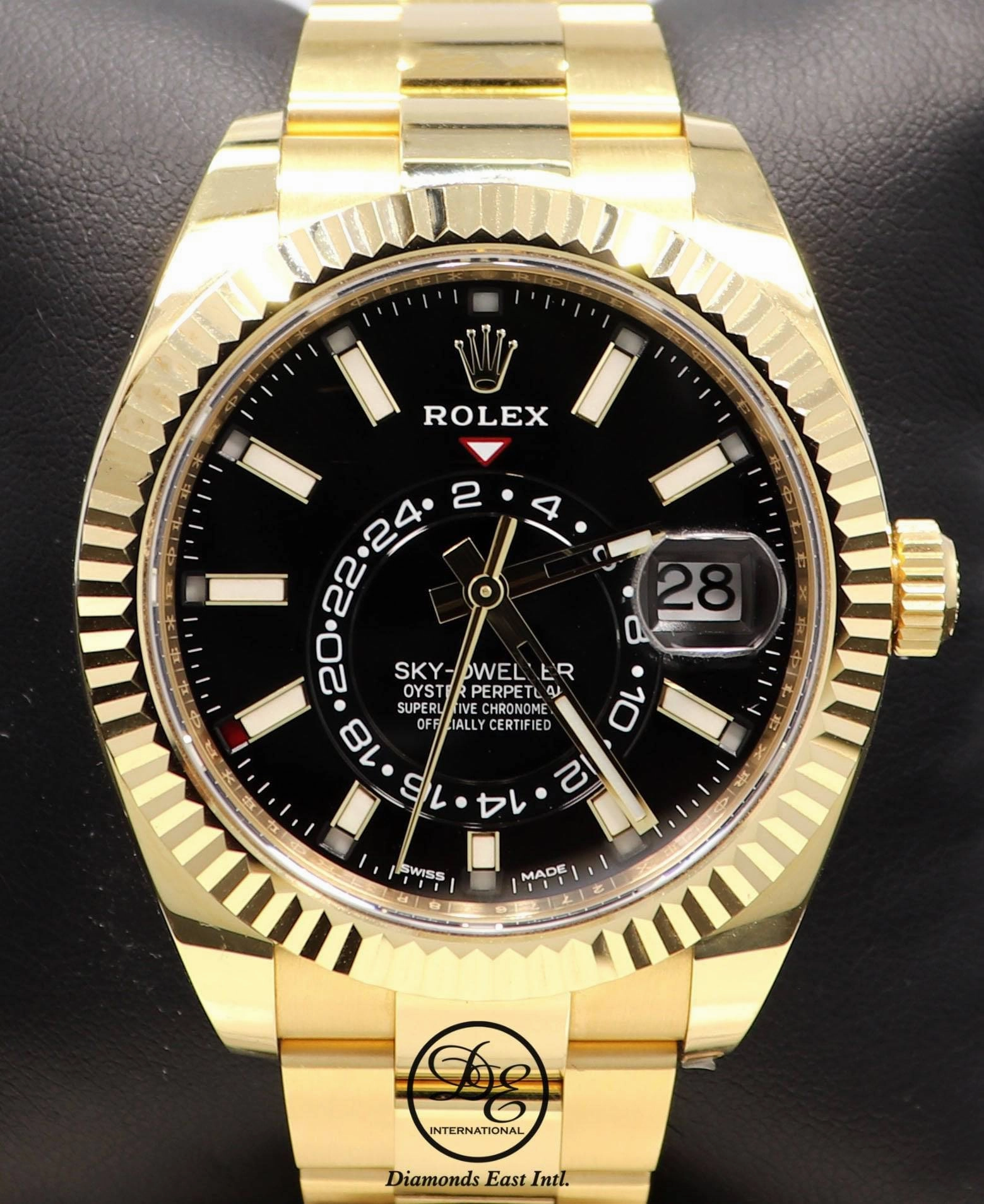 Rolex Sky-Dweller 18K Yellow Gold 326938 Black DIal BOX/PAPERS