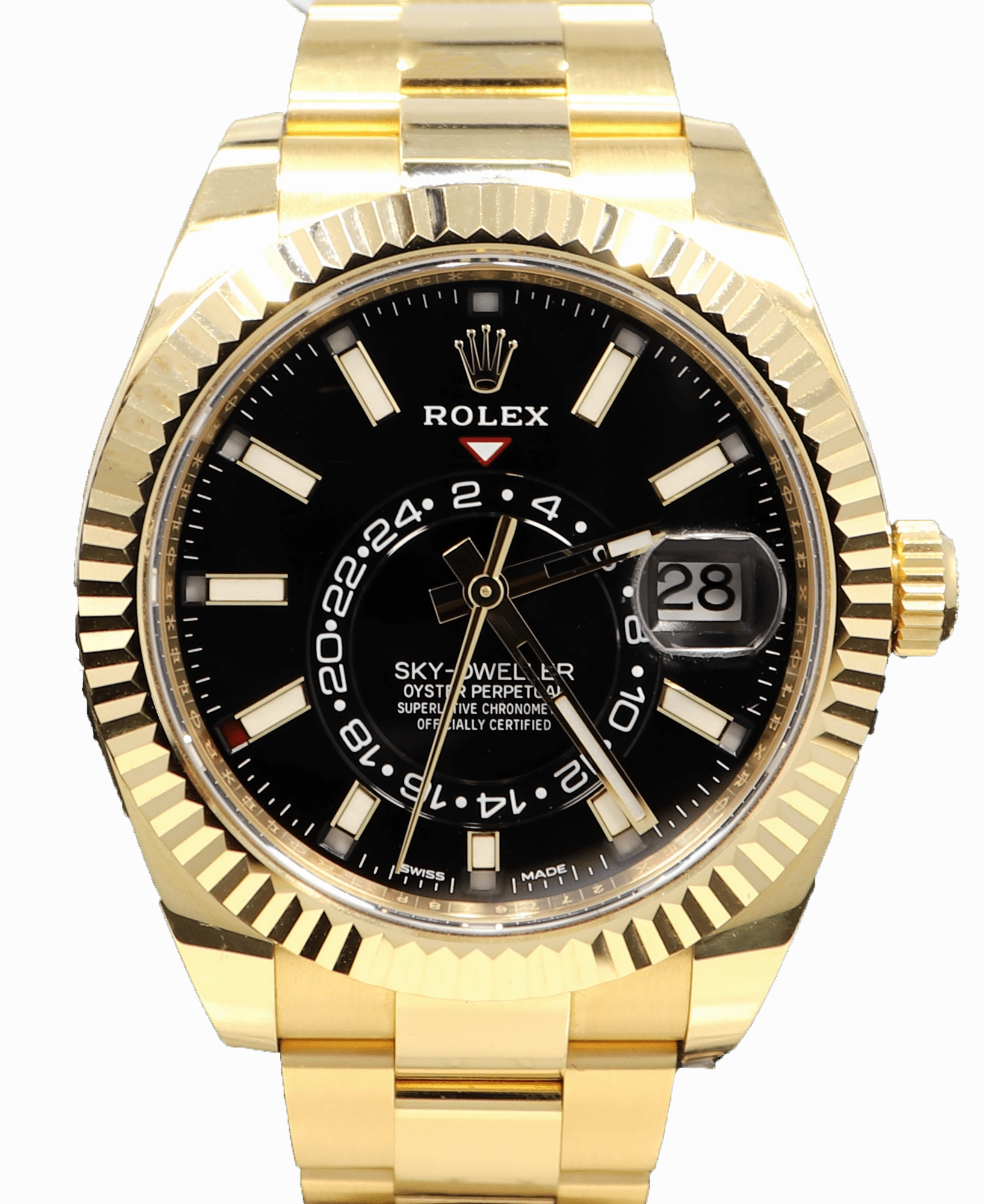 Rolex Sky-Dweller 18K Yellow Gold 326938 Black DIal BOX/PAPERS