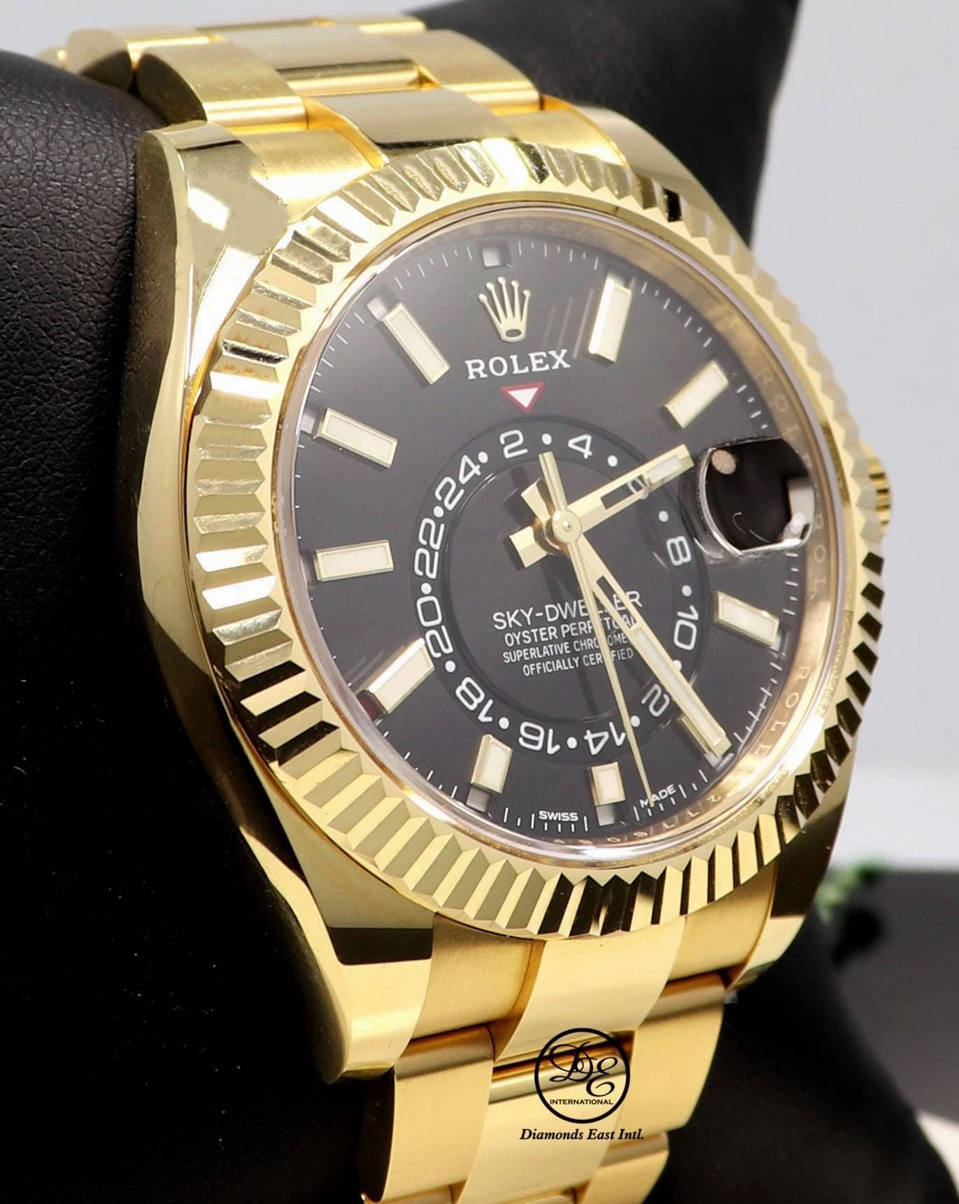 Rolex Sky-Dweller 18K Yellow Gold 326938 Black DIal BOX/PAPERS