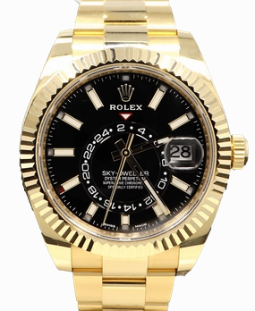 Rolex Sky-Dweller 18K Yellow Gold 326938 Black DIal BOX/PAPERS