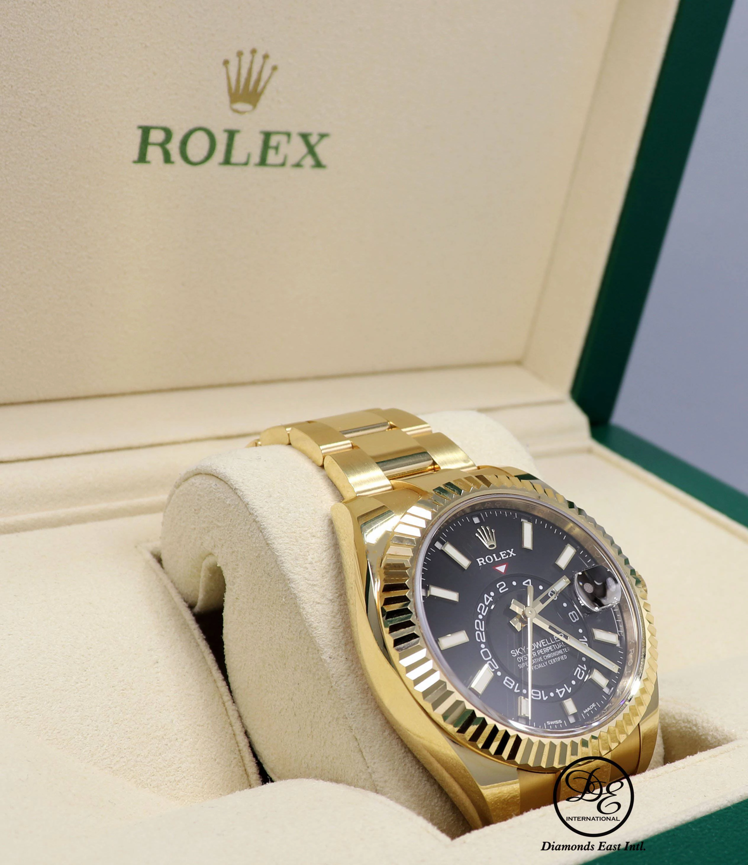Rolex Sky-Dweller 18K Yellow Gold 326938 Black DIal BOX/PAPERS