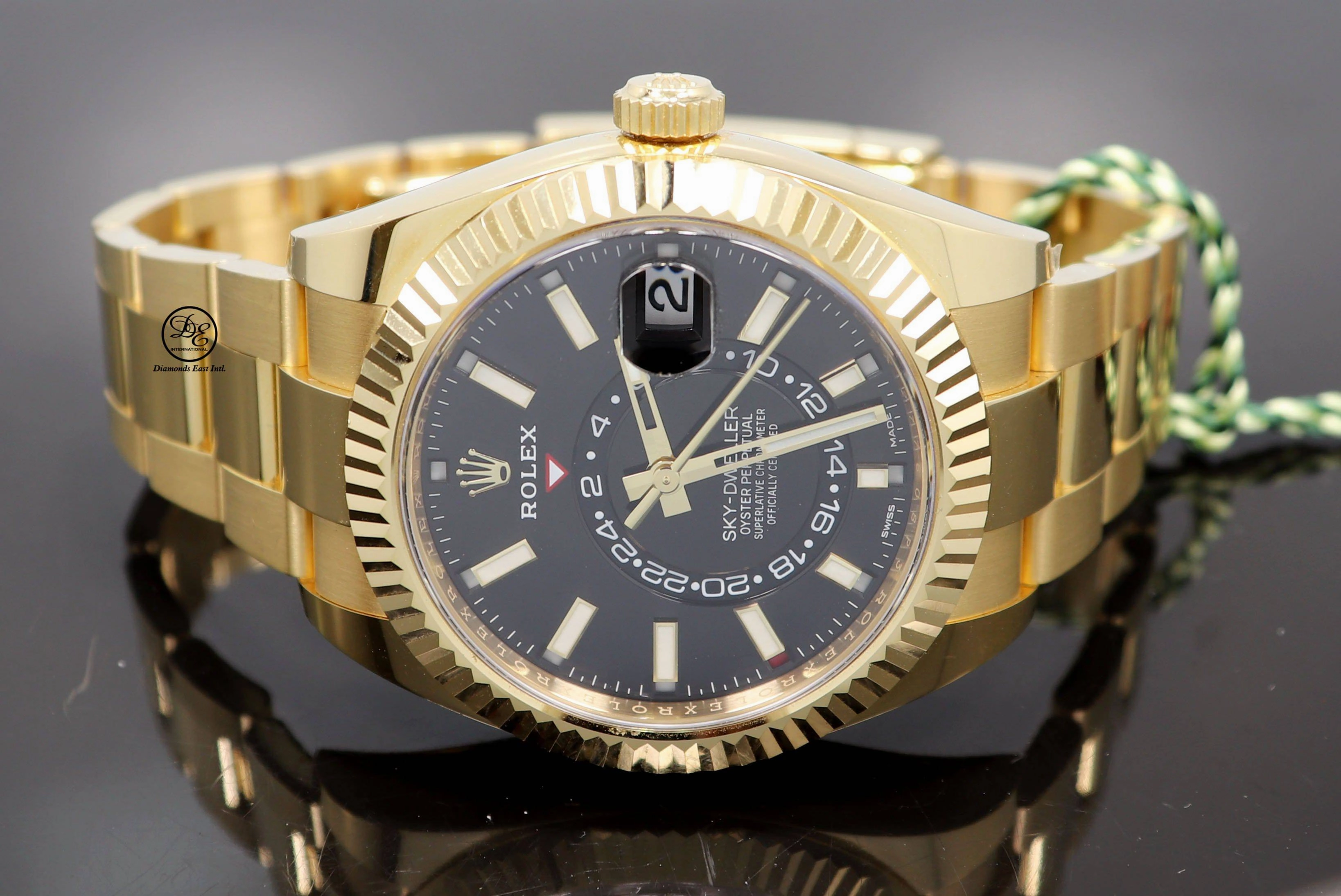 Rolex Sky-Dweller 18K Yellow Gold 326938 Black DIal BOX/PAPERS