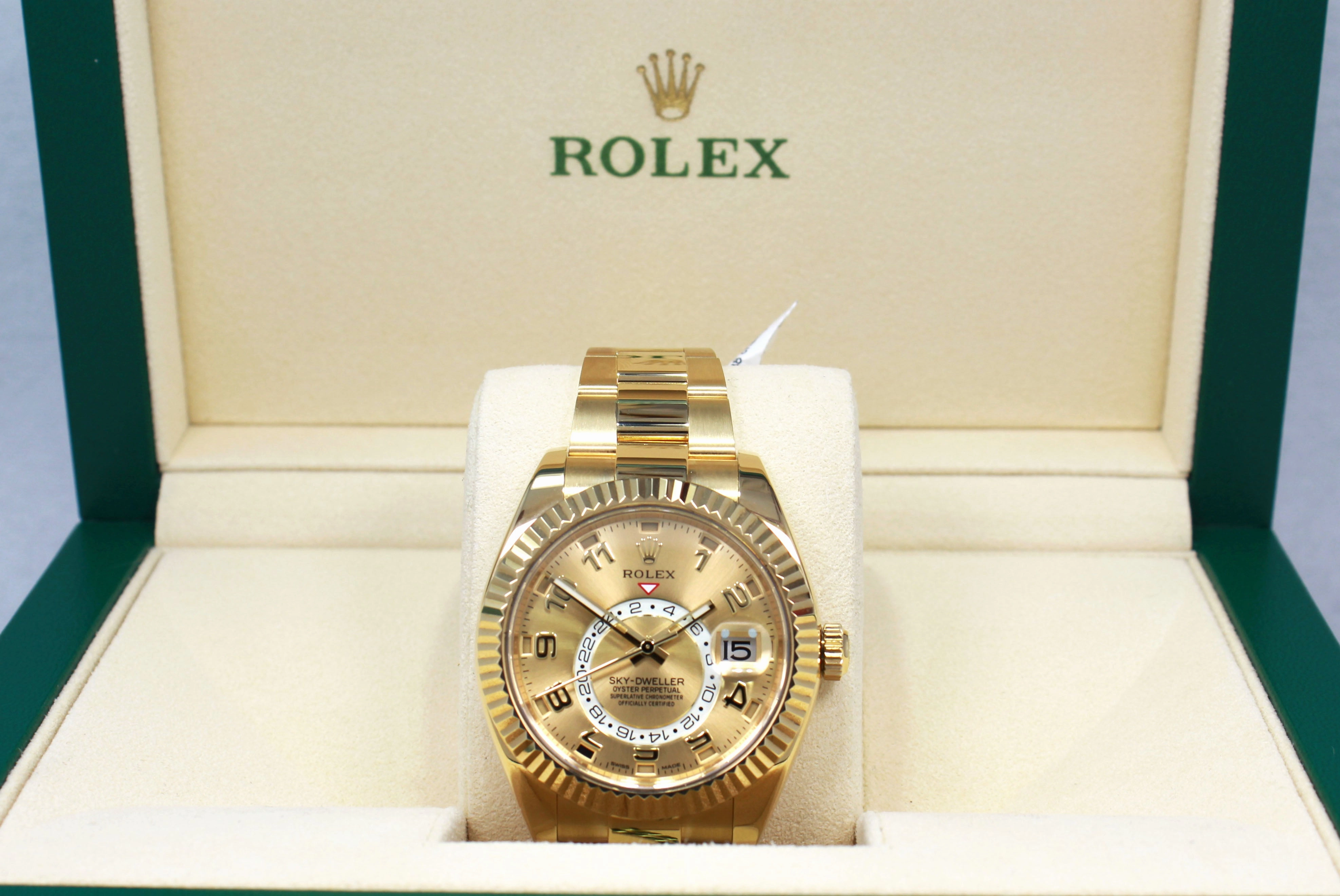 Rolex Sky-Dweller 18K Yellow Gold 326938 GLDARO BOX/PAPERS