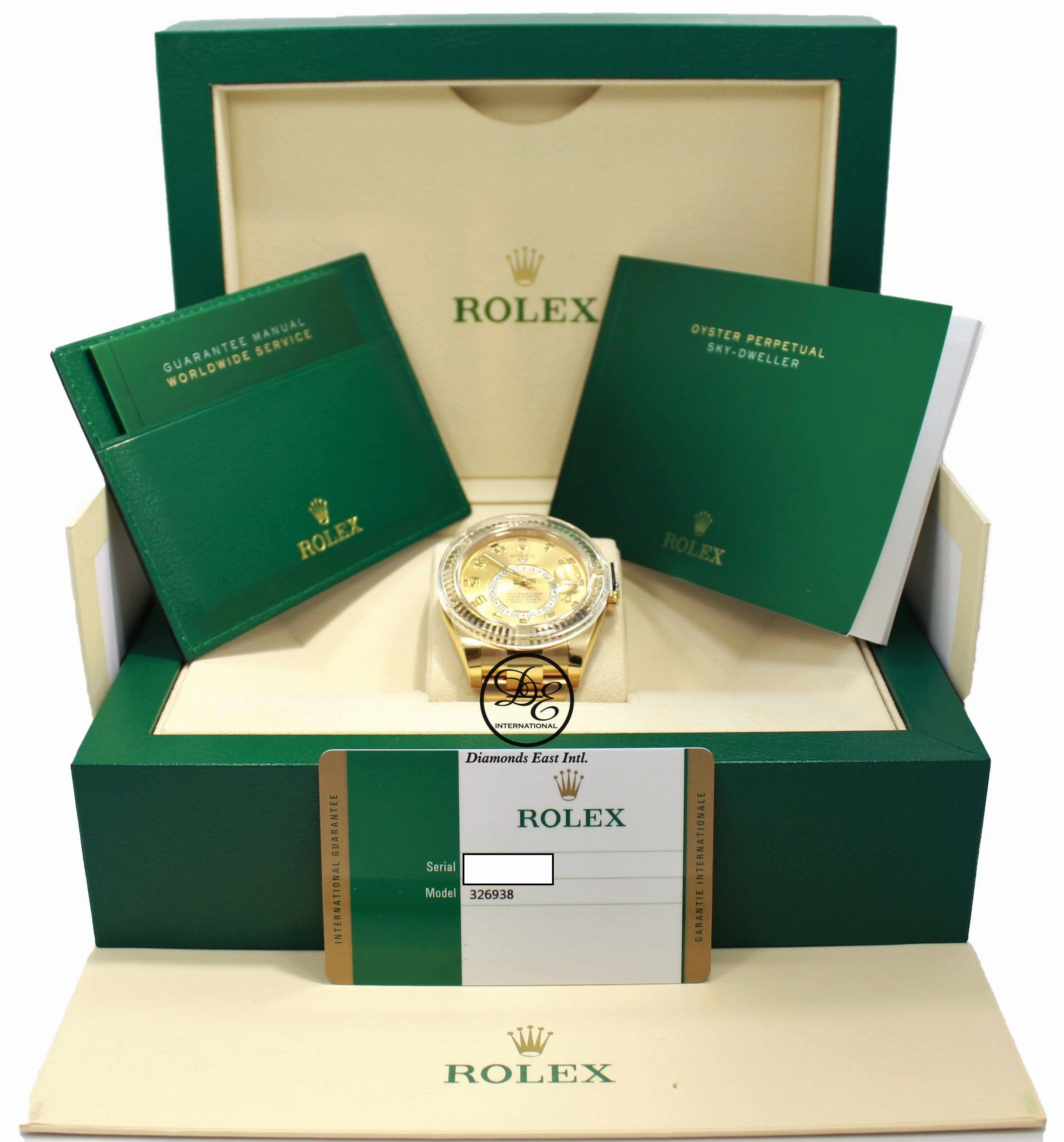 Rolex Sky-Dweller 18K Yellow Gold 326938 GLDARO UNWORN