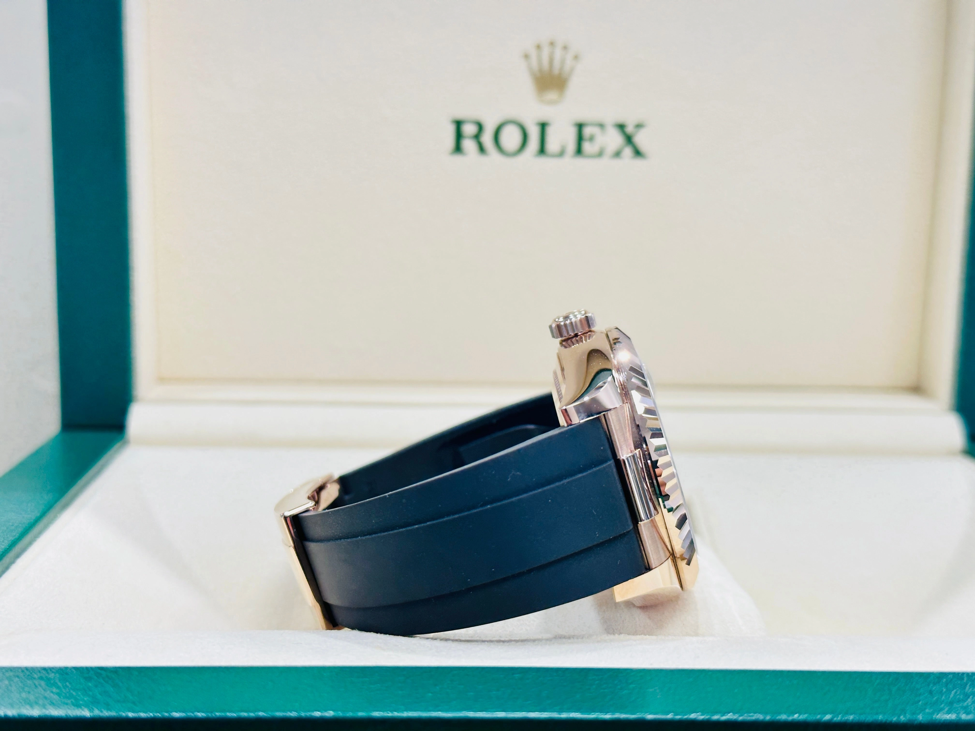 Rolex Sky-Dweller 326235 18K EverRose Gold Chocolate Dial 42 OysterFlex Box And Papers Unworn
