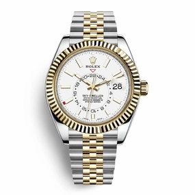 Rolex Sky-Dweller 42mm - Ref: 326933-0010 - Intense White Stick Dial, Two Tone Stainless Steel & 18K Yellow Gold Jubilee Bracelet Watch