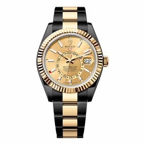 Rolex Sky-Dweller 42mm - Ref: 336933 (PVD) - Champagne Stick Dial, Two Tone Black PVD & 18K Yellow Gold Oyster Bracelet Watch