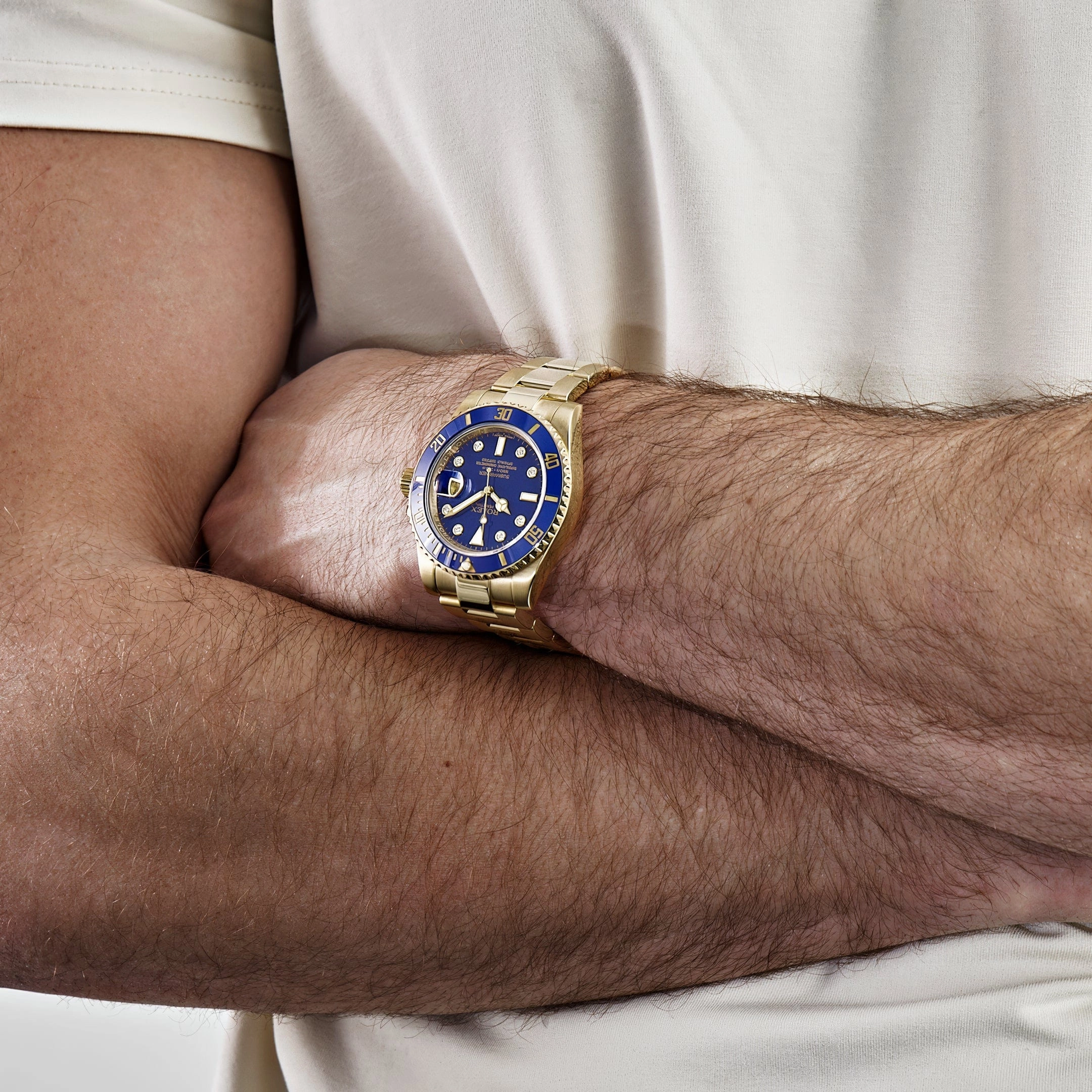 Rolex Submariner Date 116618LB Yellow Gold Blue Diamond Dial (2018)